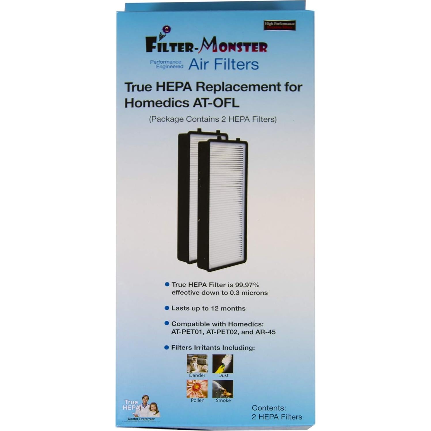 Filtro de Reemplazo HEPA Filtro-Monstruo AT-OFL para HoMedics