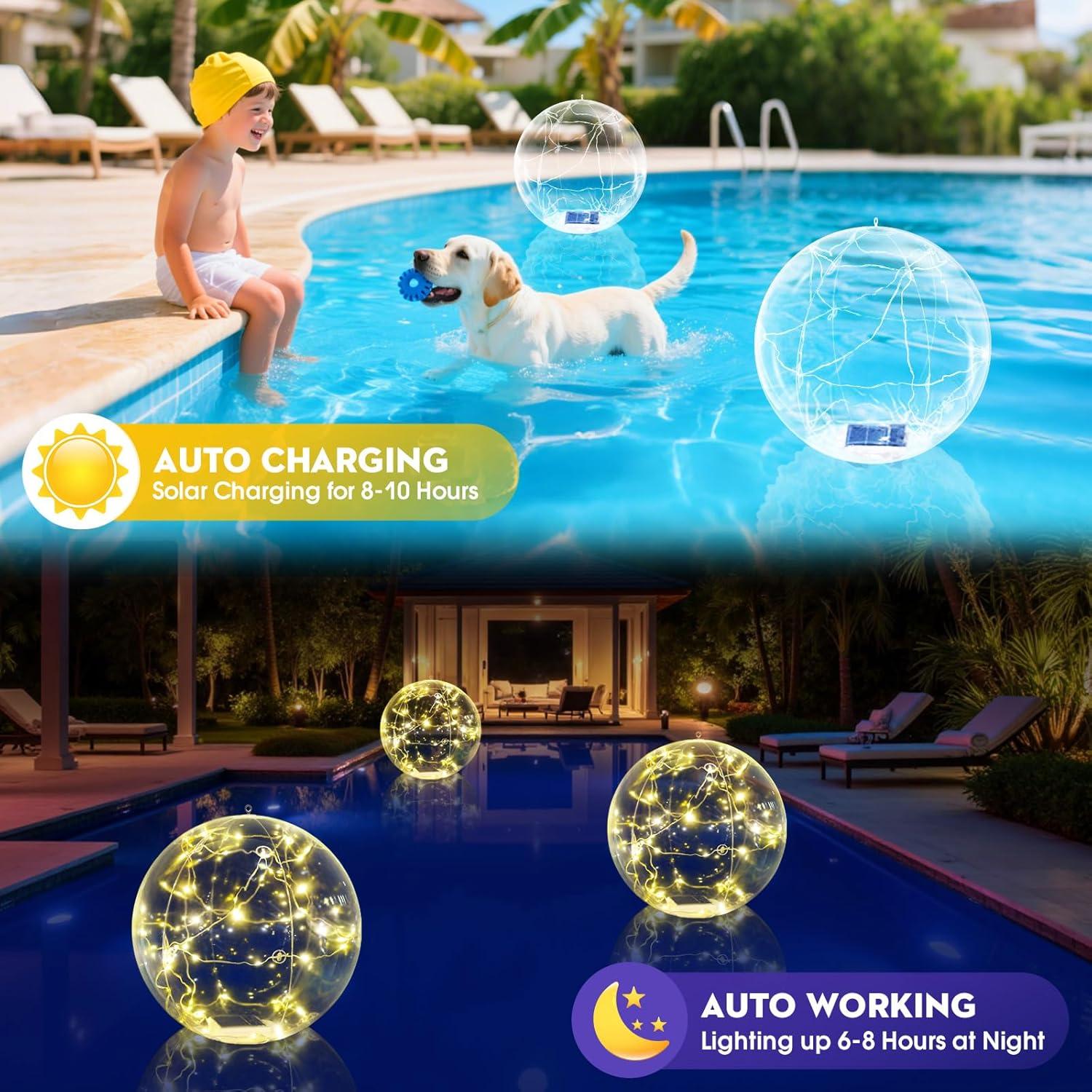 Luces Flotantes Solares Askyli 15" para Piscina IP68