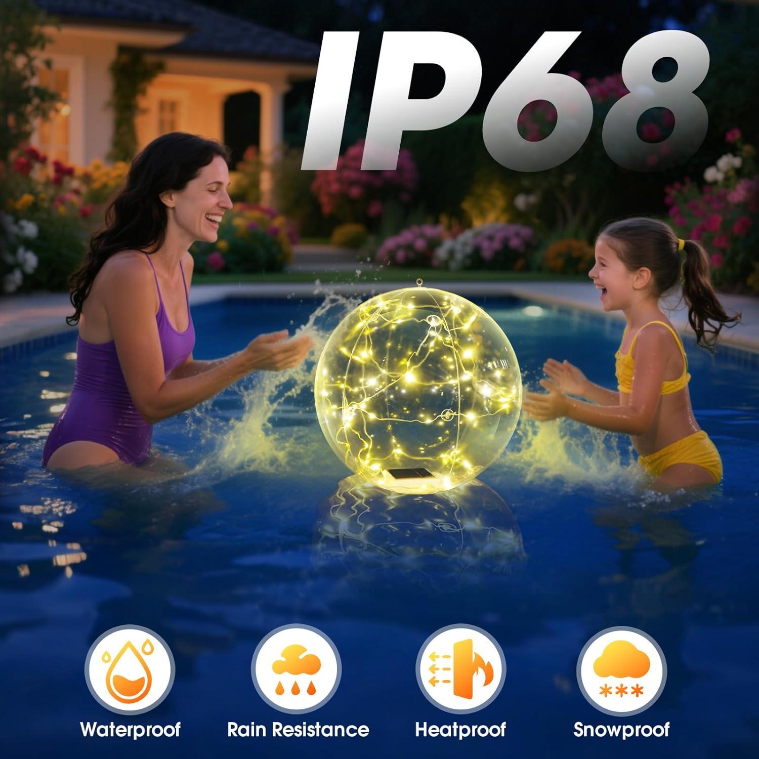 Luces Flotantes Solares Askyli 15" para Piscina IP68