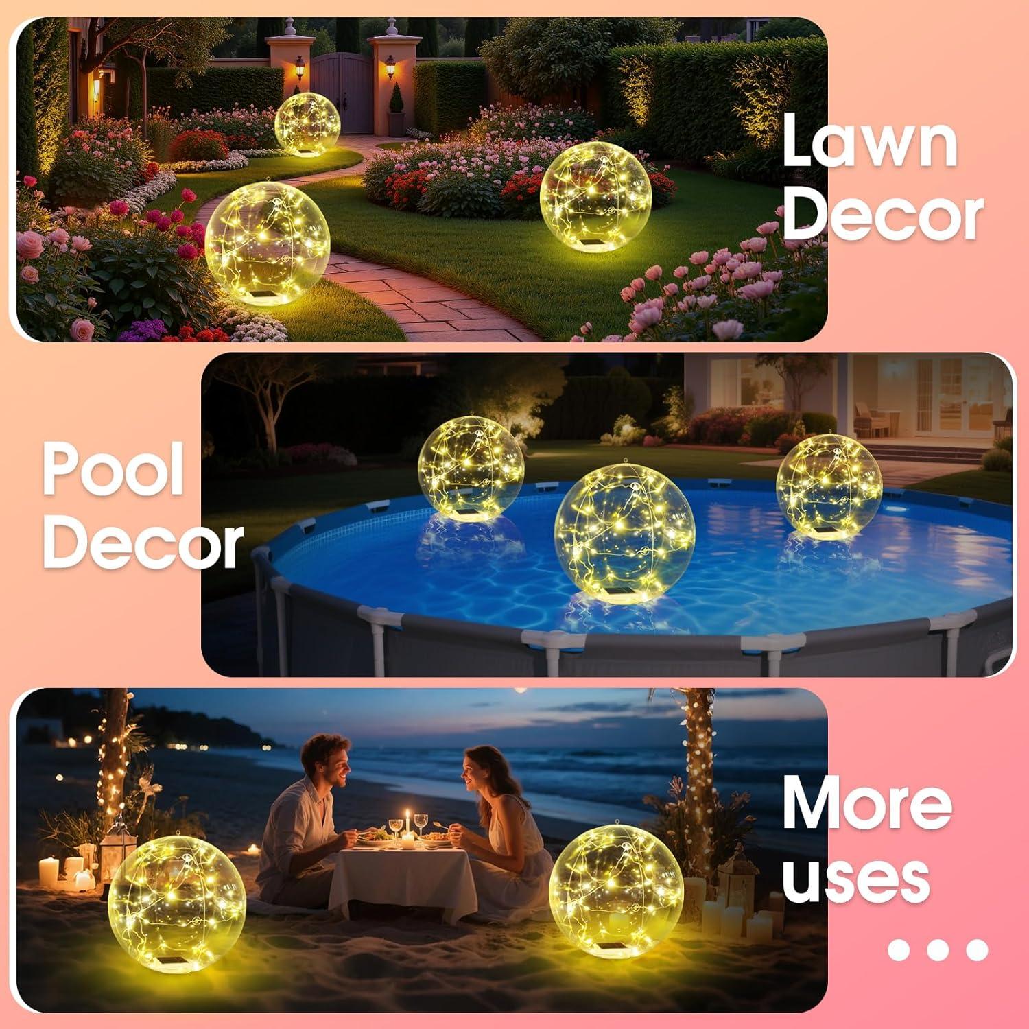 Luces Flotantes Solares Askyli 15" para Piscina IP68