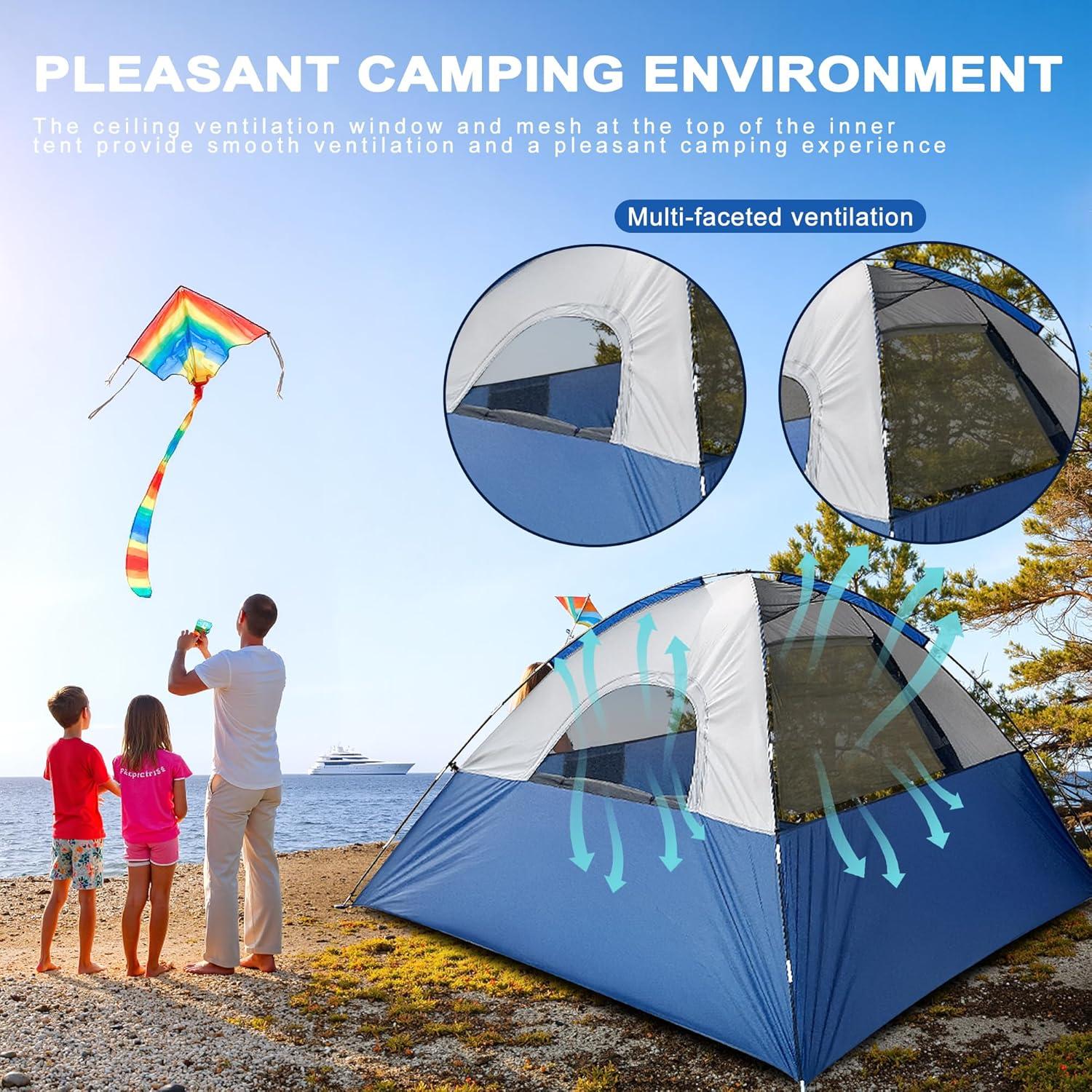 Tienda de Camping Domo XL 4 Personas Impermeable XL