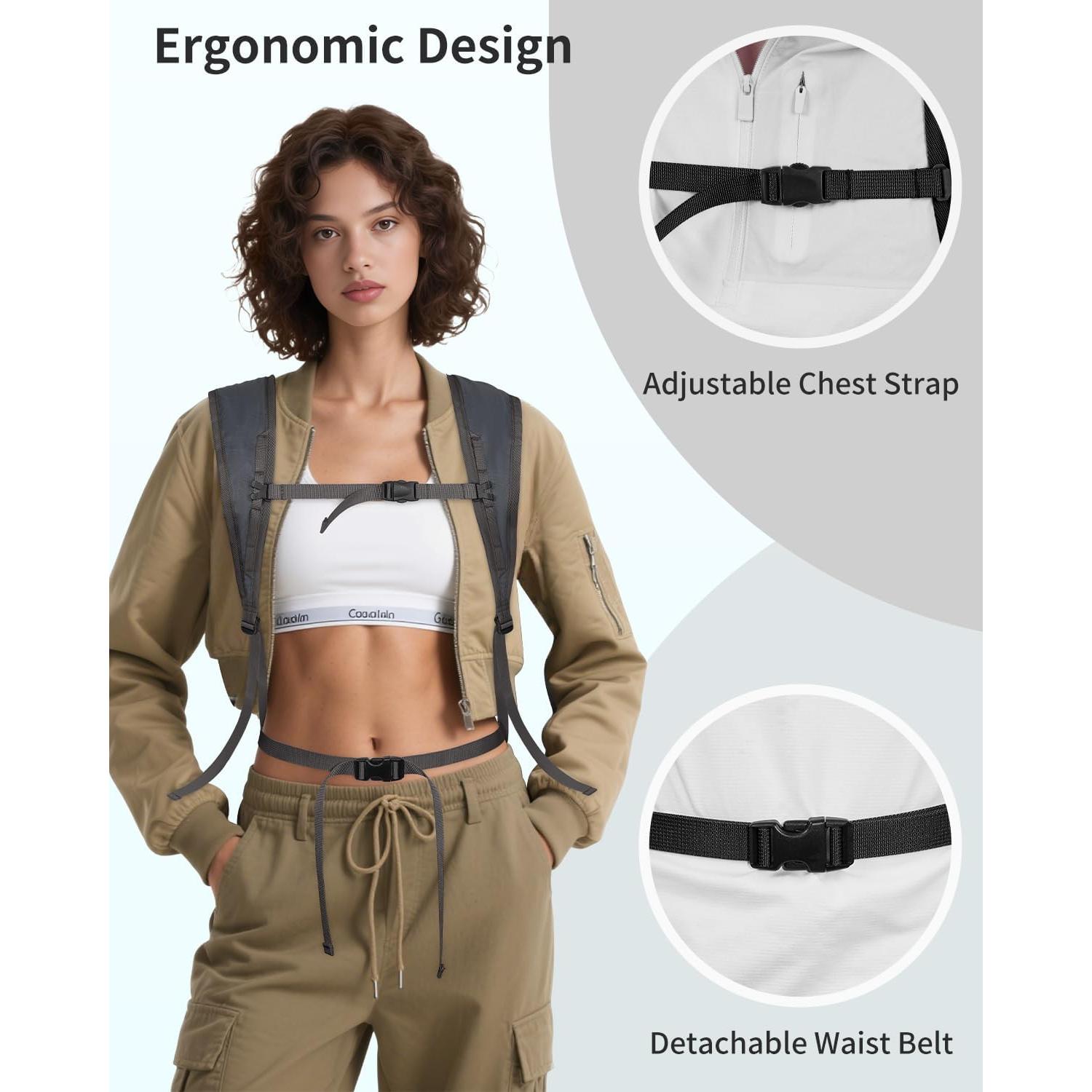 Mochila de Senderismo 30L BQ6093 Resistente al Agua Negra