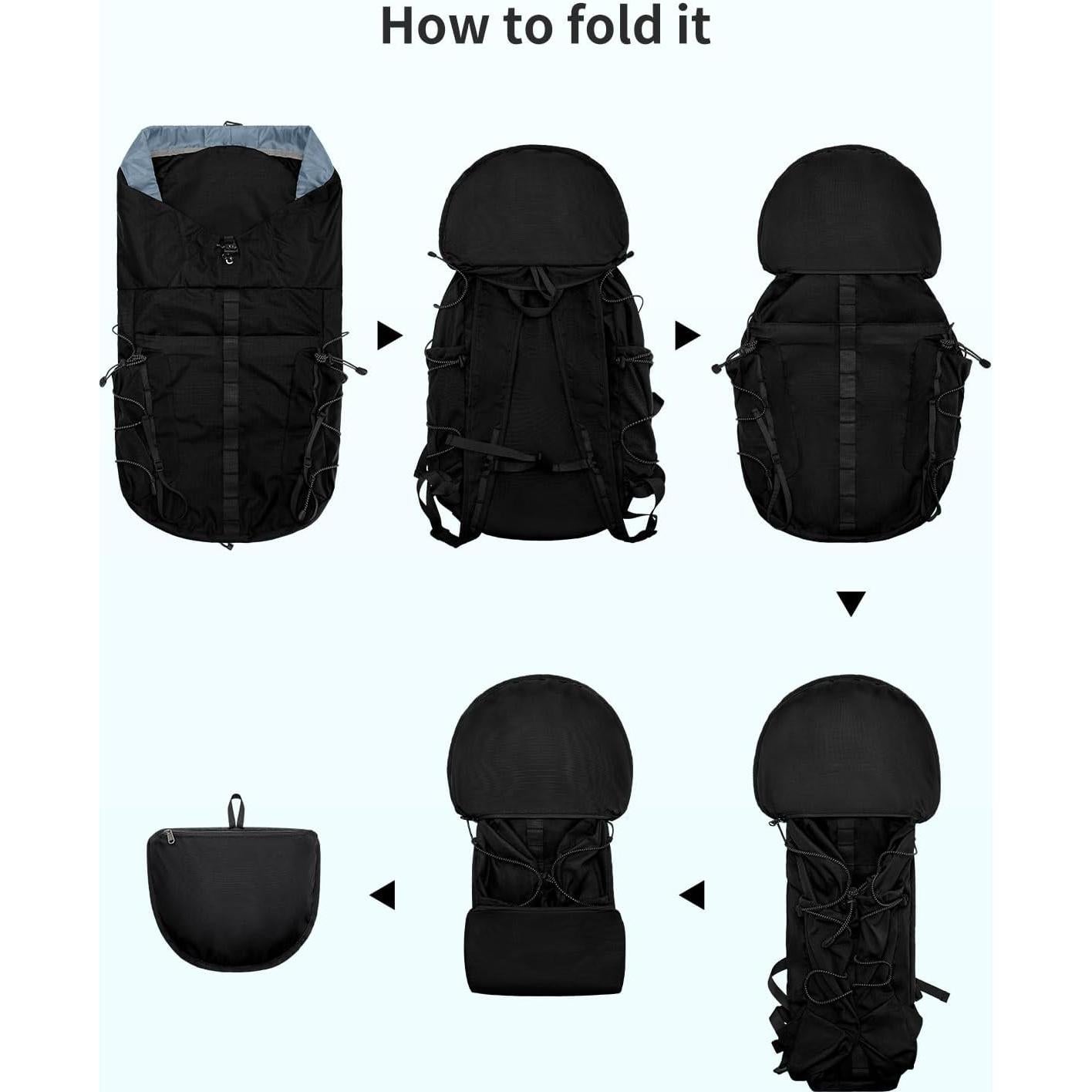 Mochila de Senderismo 30L BQ6093 Resistente al Agua Negra