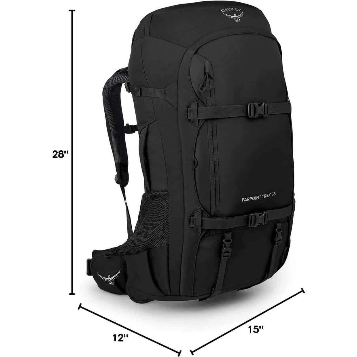 Mochila de Viaje Osprey Farpoint Trek 55L Hombre Negro