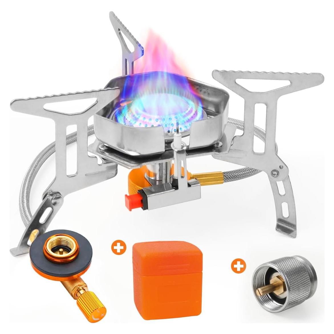 Estufa de Camping Portátil GEEKHOM 3800W Gas Plegable