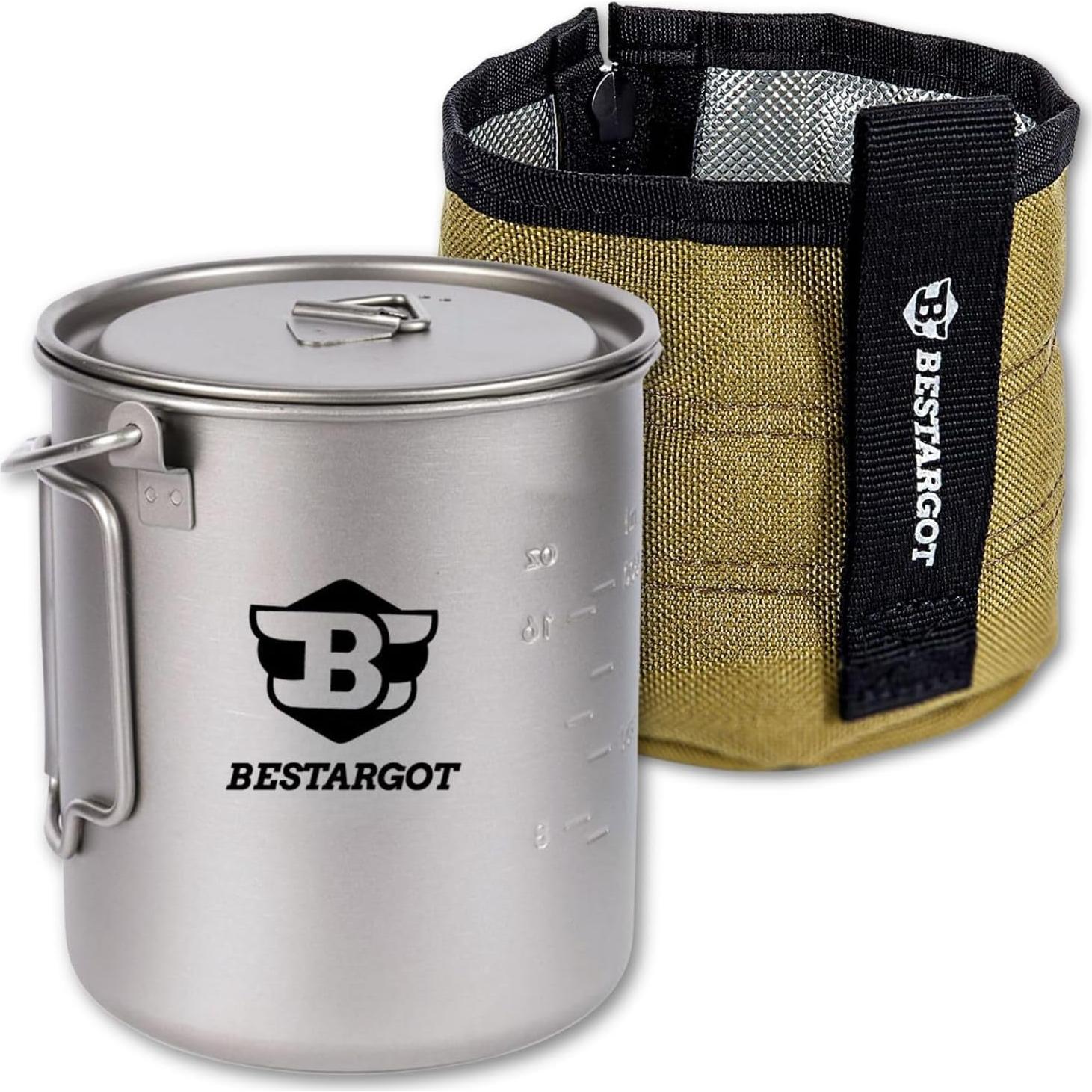 Olla de Camping Bestargot Titanio 750ml Ultraligera 85g