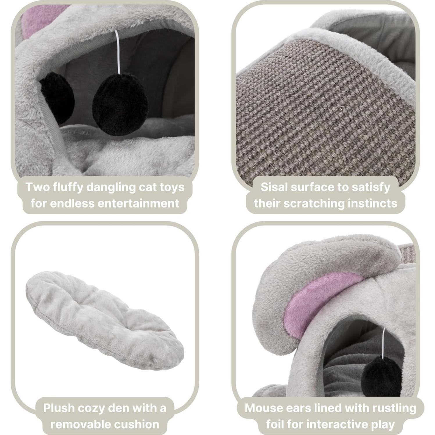 Cueva Acogedora para Gato TRIXIE Lukas con Rascador y Juguetes