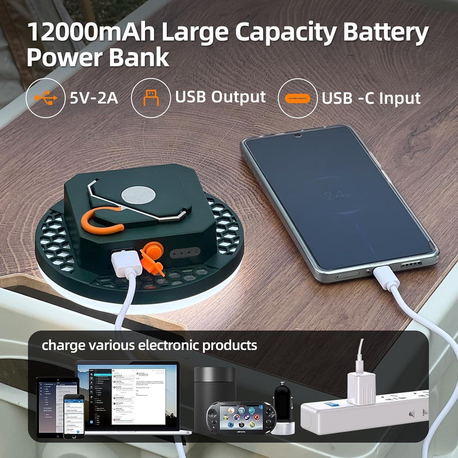 Linterna de Camping Gsvyaniv 10500mAh 32W LED Impermeable