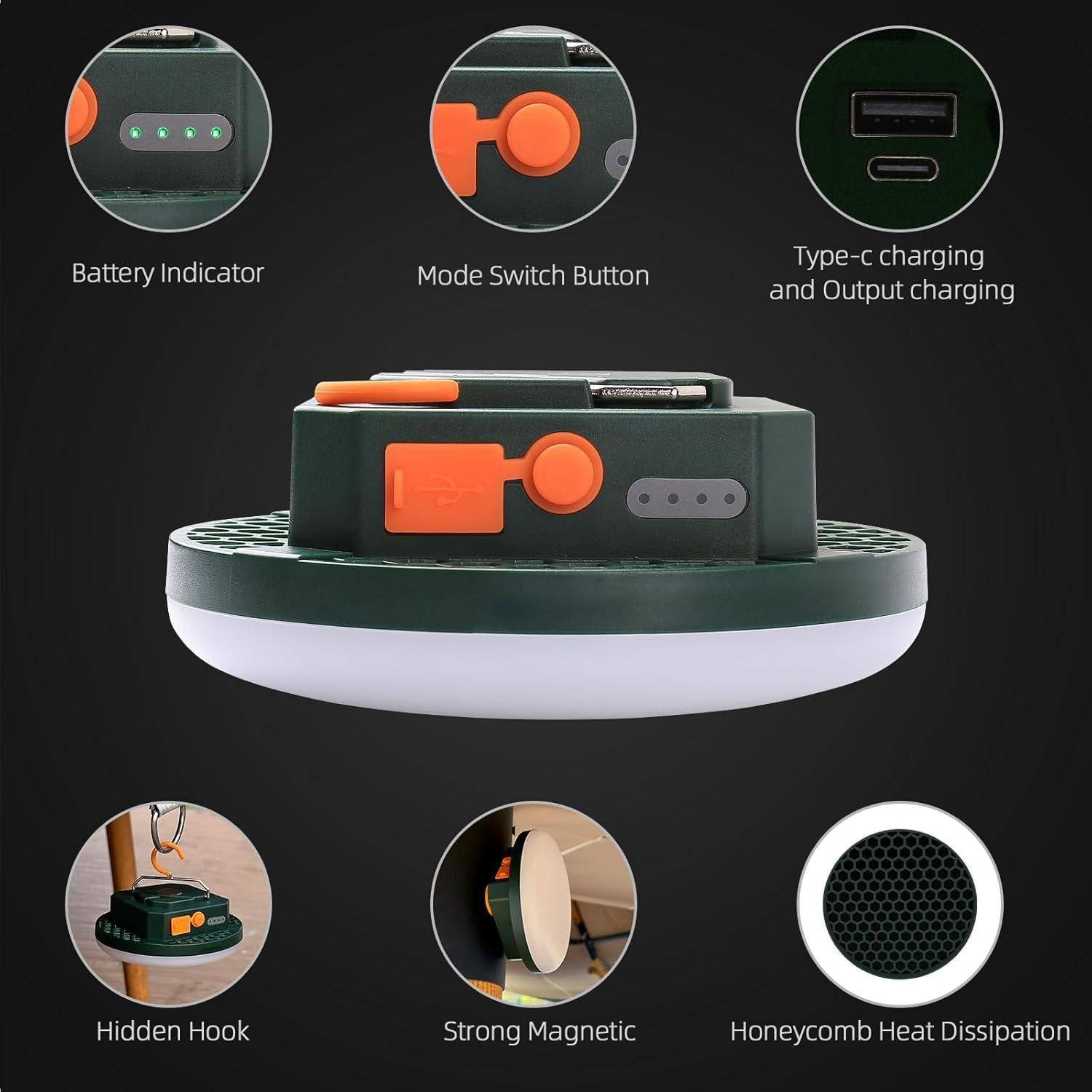 Linterna de Camping Gsvyaniv 10500mAh 32W LED Impermeable