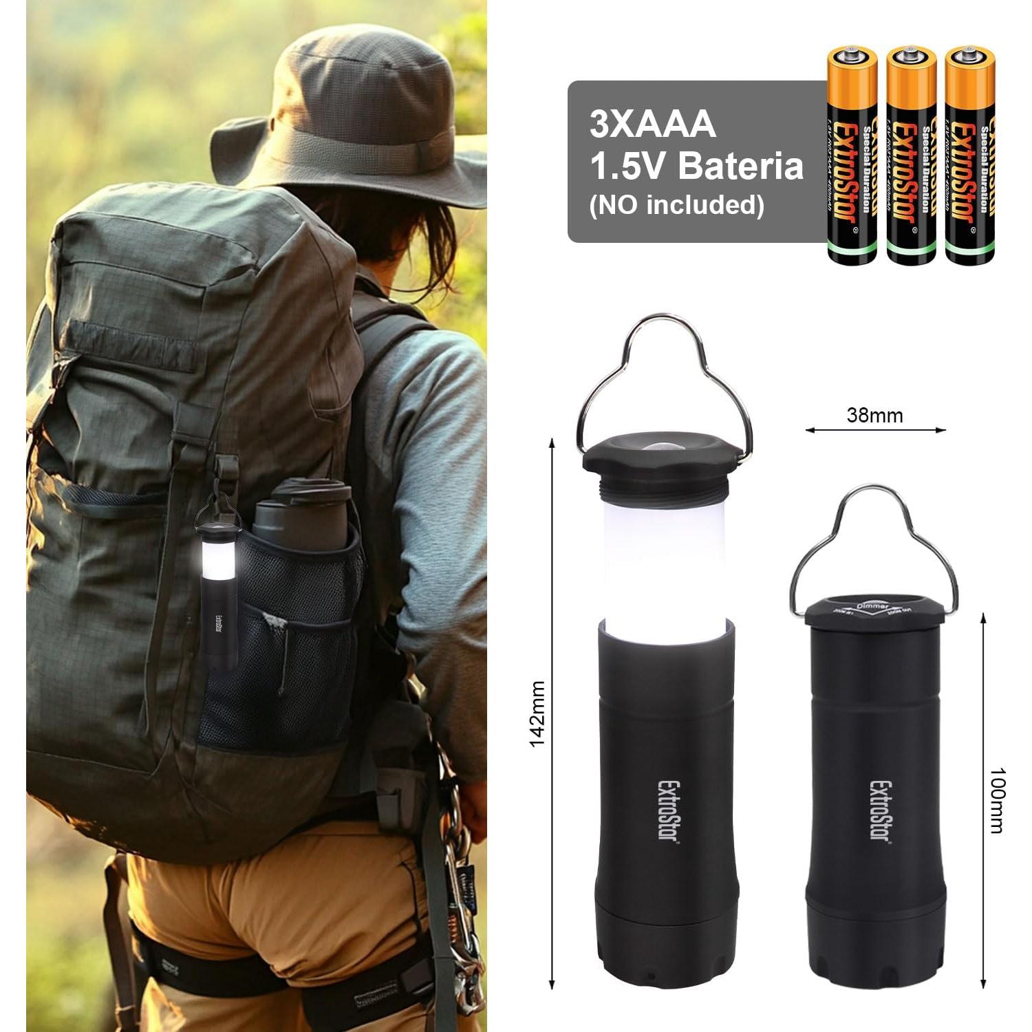 Lámparas de Camping LED EXTRASTAR 2-en-1, 35 Lúmenes, IPX2