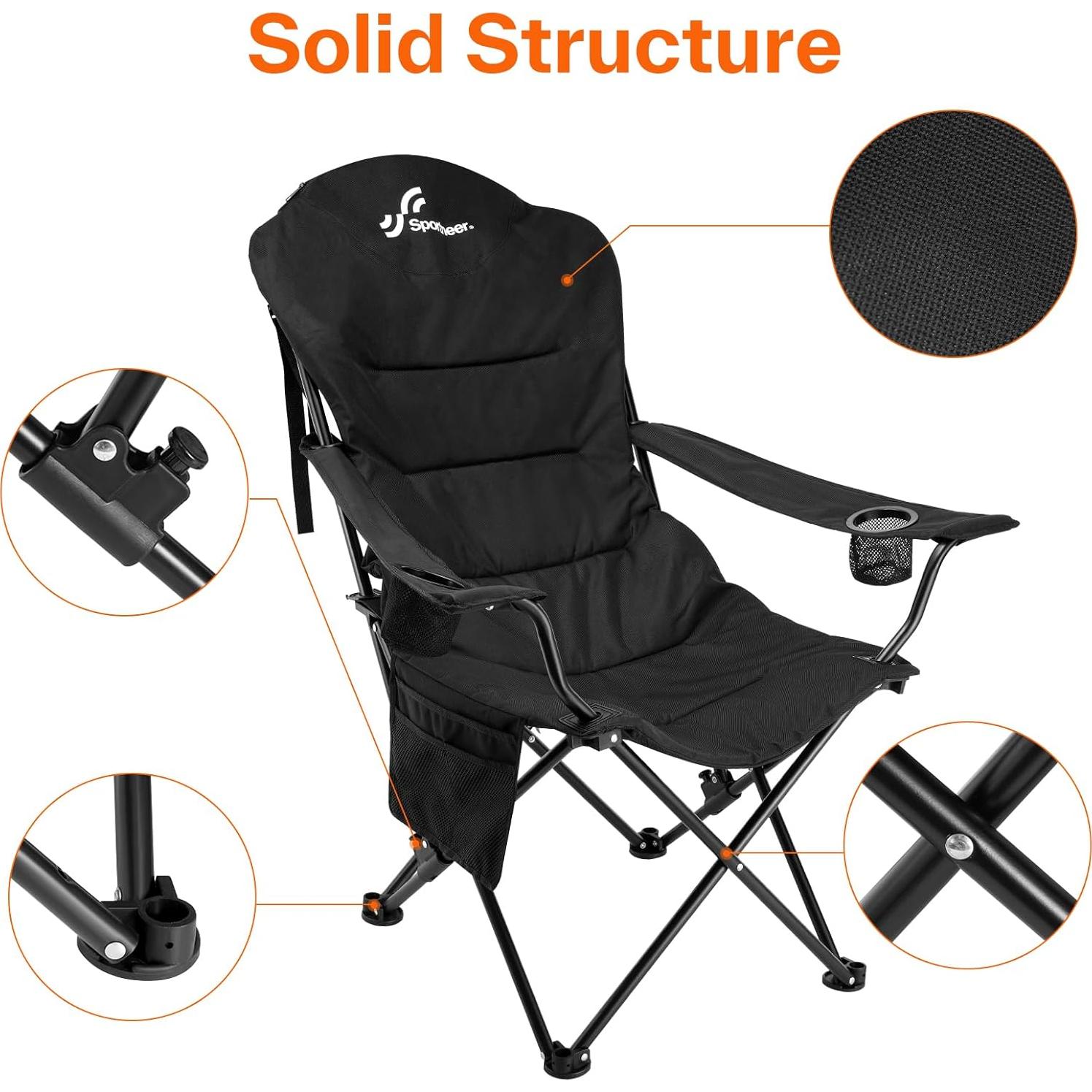 Silla de Camping Plegable Sportneer con Respaldo Ajustable