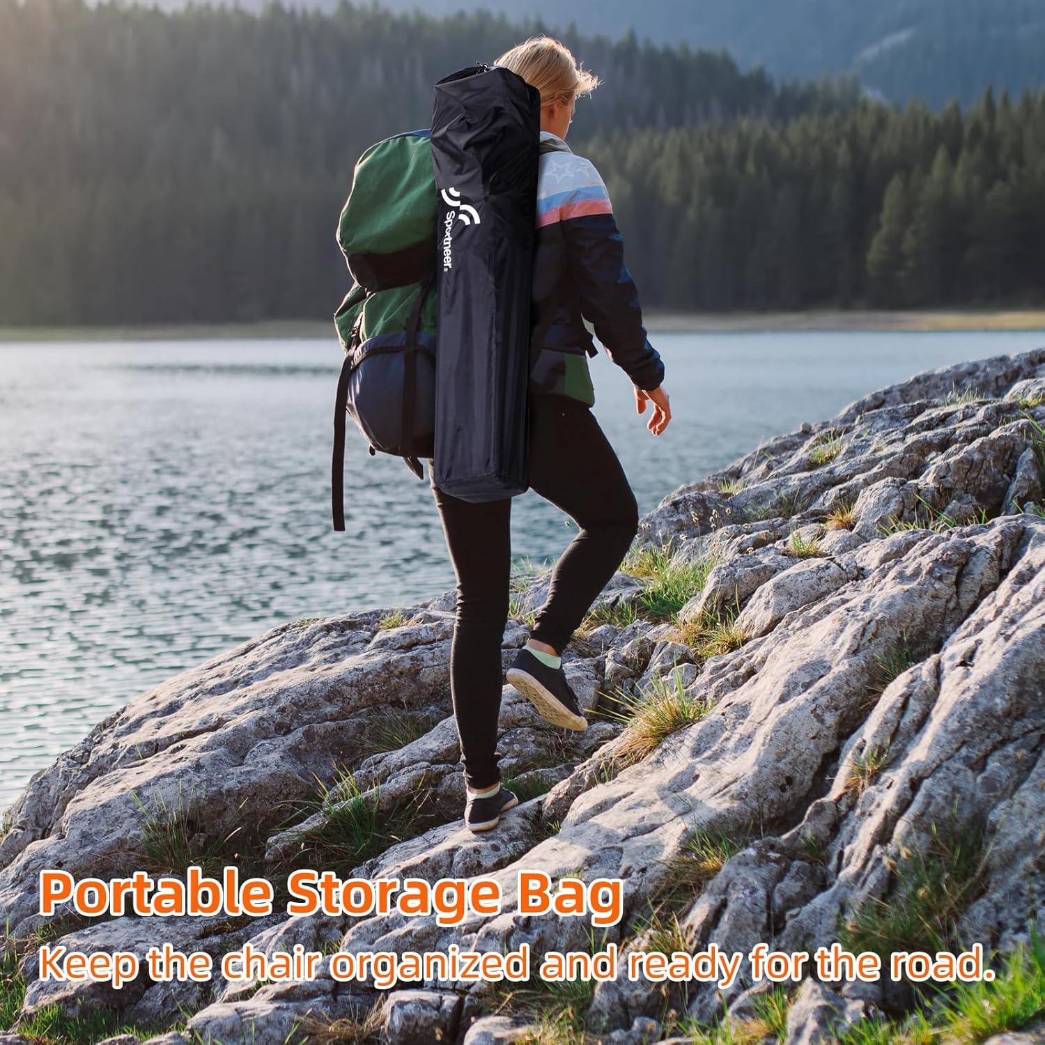Silla de Camping Plegable Sportneer con Respaldo Ajustable