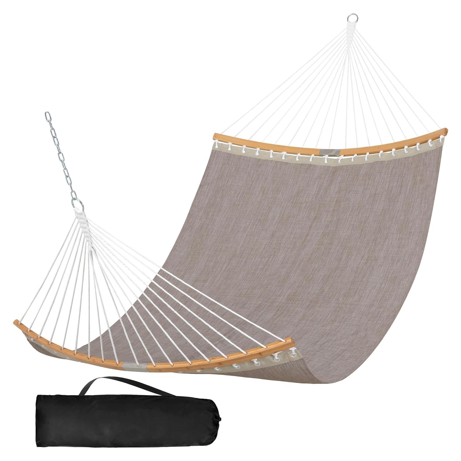 Hamaca Doble SUNCREAT con Barra de Extensión 200x140 cm Café