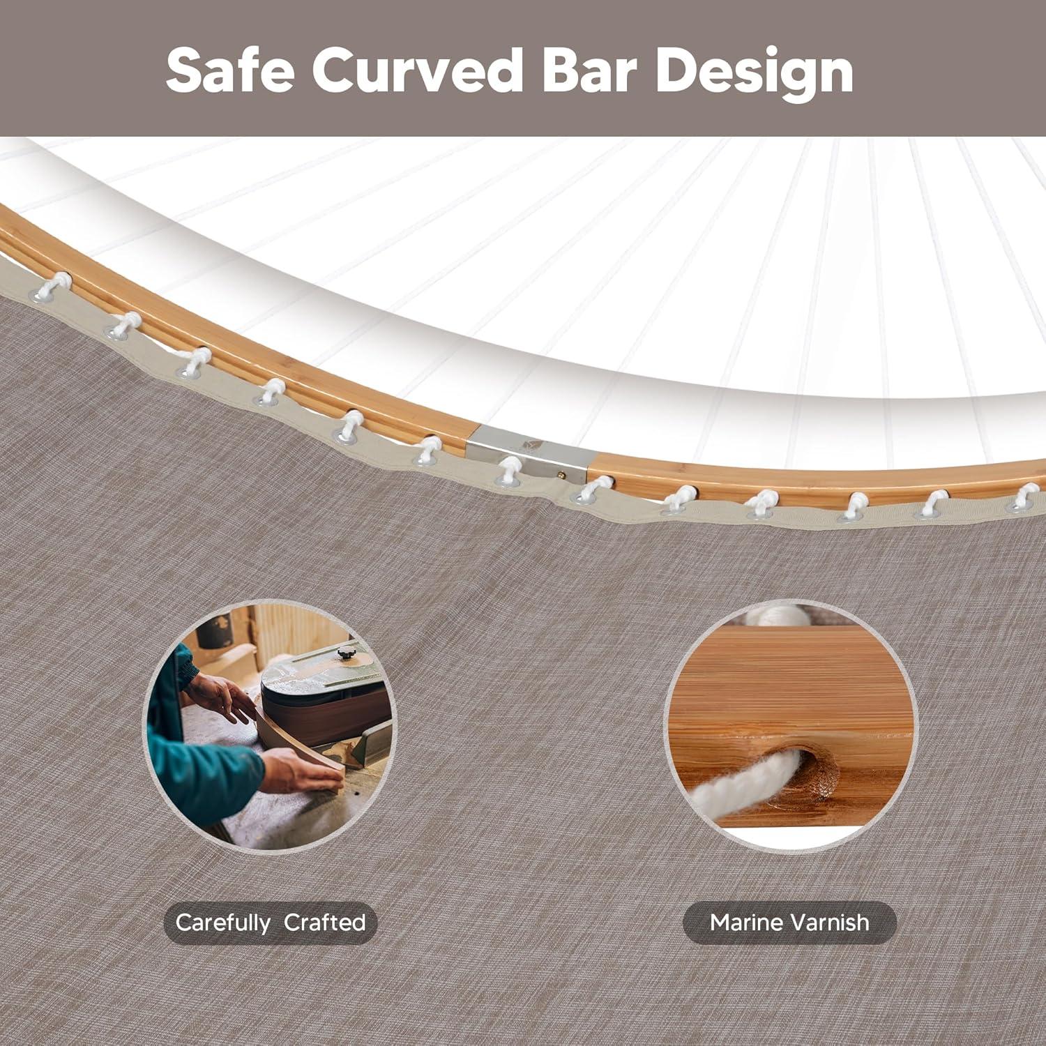 Hamaca Doble SUNCREAT con Barra de Extensión 200x140 cm Café