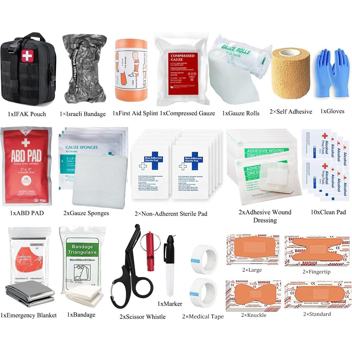 Kit de Trauma IFAK Vviitop para Primeros Auxilios - Negro