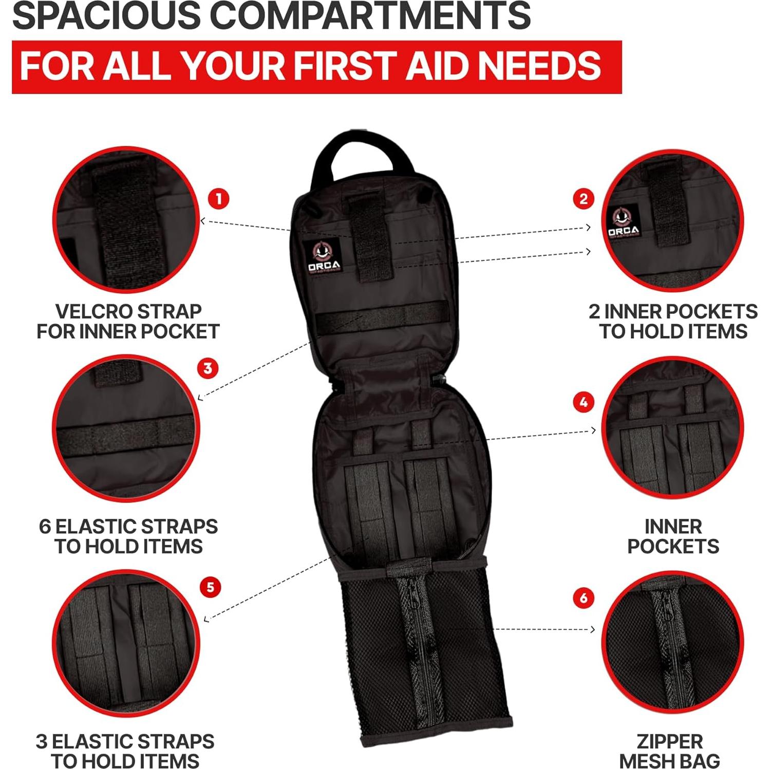 Bolsa Médica Táctica Orca Tactical IFAK Rip Away Negra