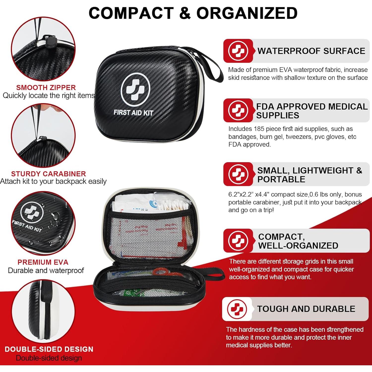 Kit de Primeros Auxilios WATPYHD 185 Piezas Impermeable