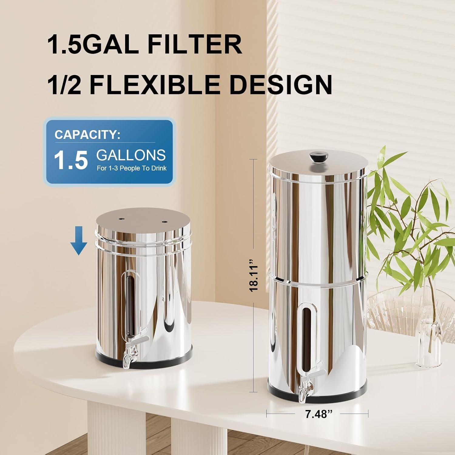 Purificador de Agua Purewell PW-8775 1.5Gal Acero Inoxidable 3 Etapas