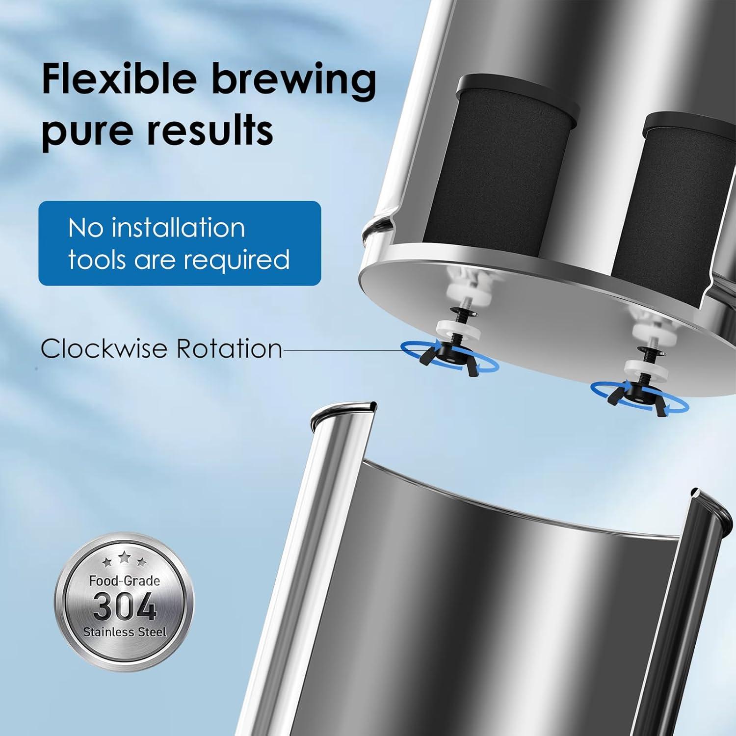 Purificador de Agua Purewell PW-8775 1.5Gal Acero Inoxidable 3 Etapas