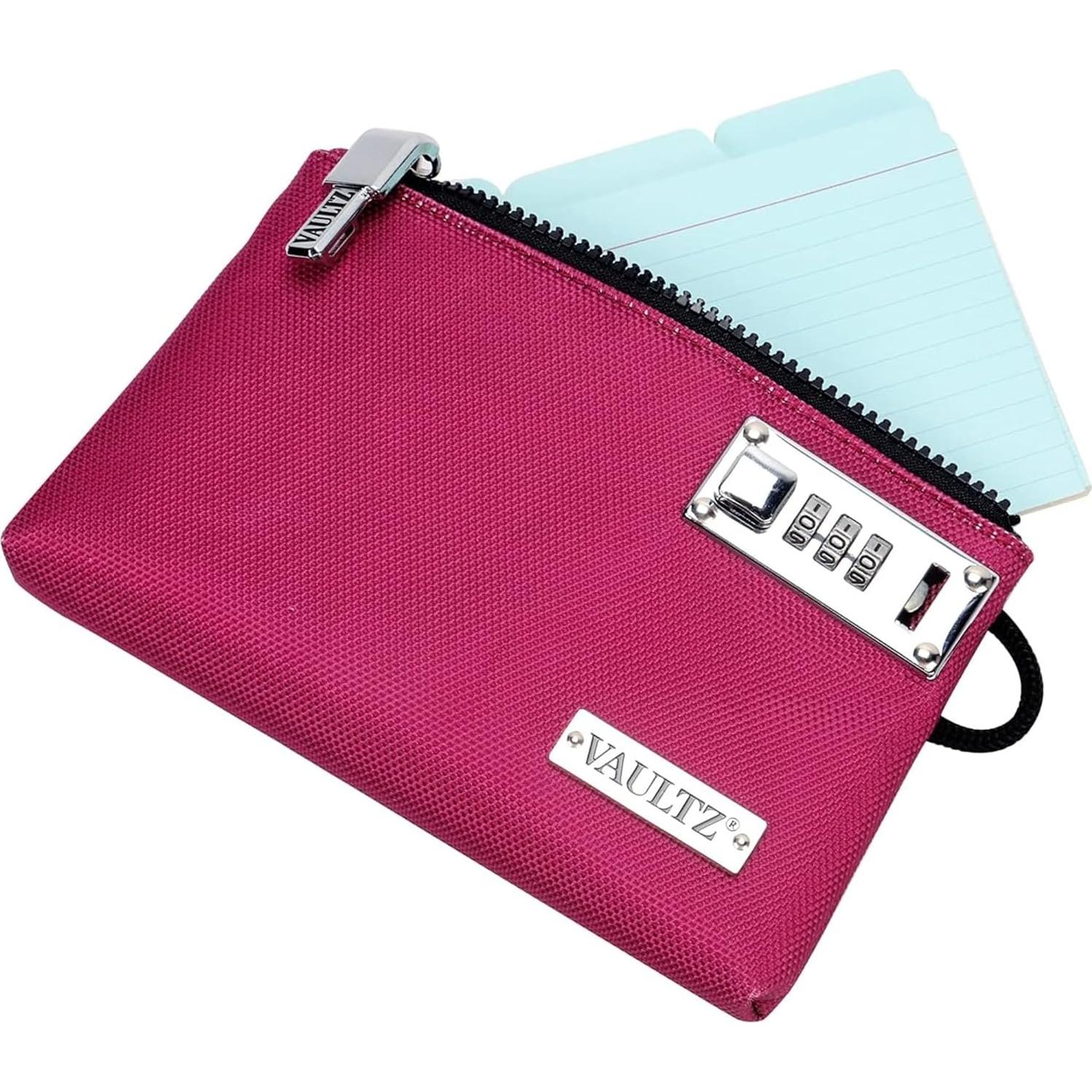 Bolsa de Dinero Vaultz Berry con Cerradura - 12,7 x 17,8 cm