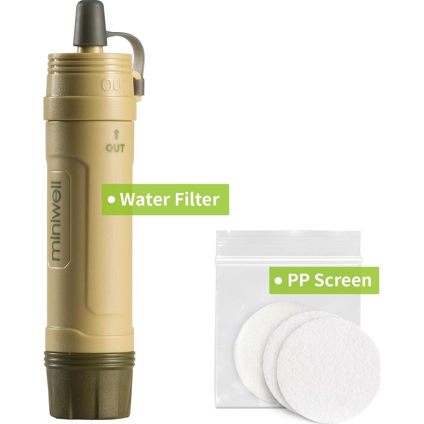 Filtro de Agua Miniwell L605 Portátil para Camping 1000L