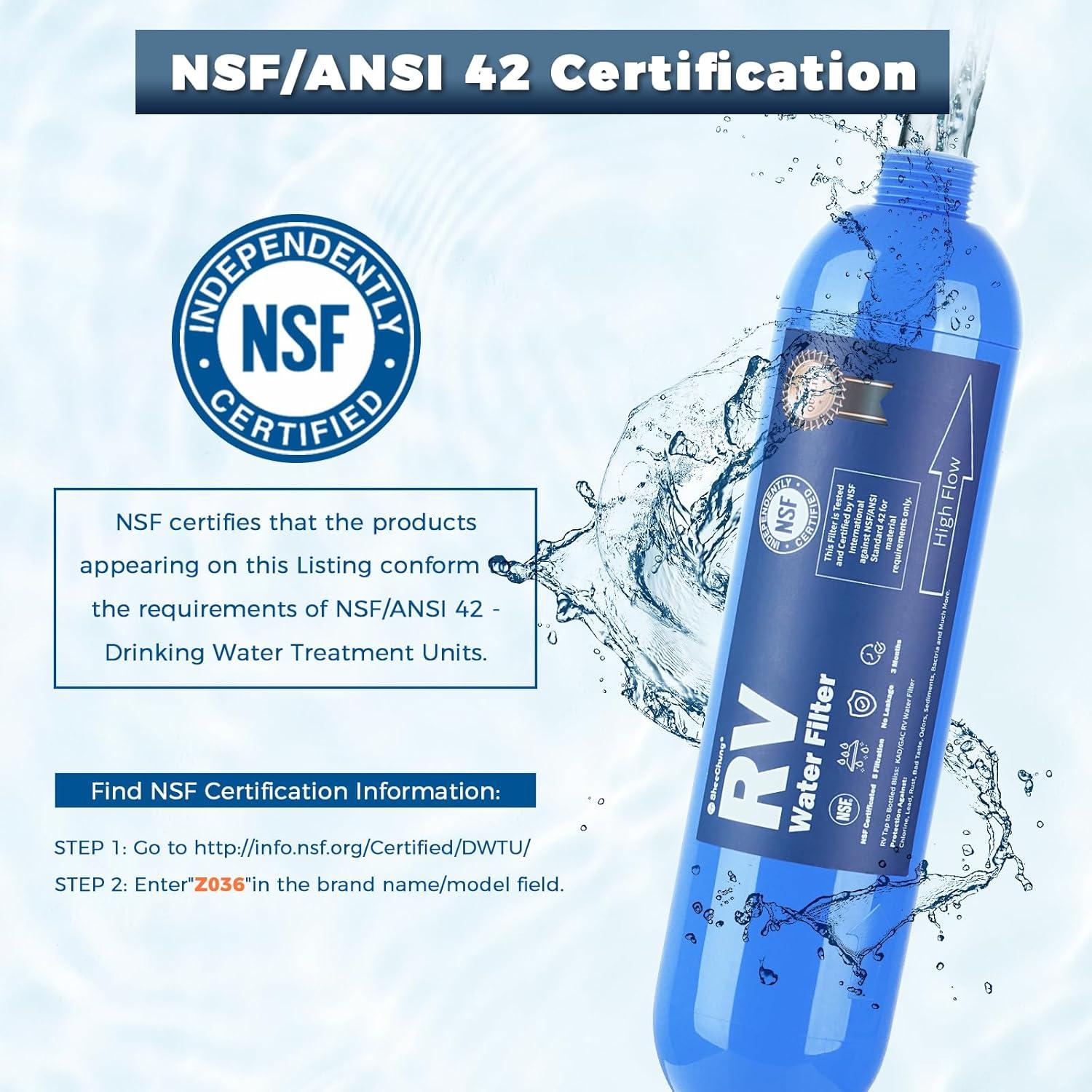 Filtro de Agua en Línea SheeChung RWF812 2 Pack NSF 20 Micrones