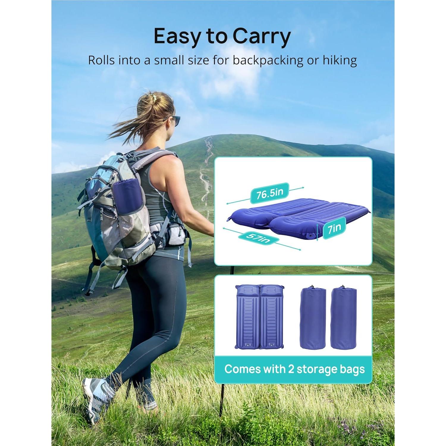 Colchoneta Inflable Andola HF069 Doble 13.97 cm con Almohada