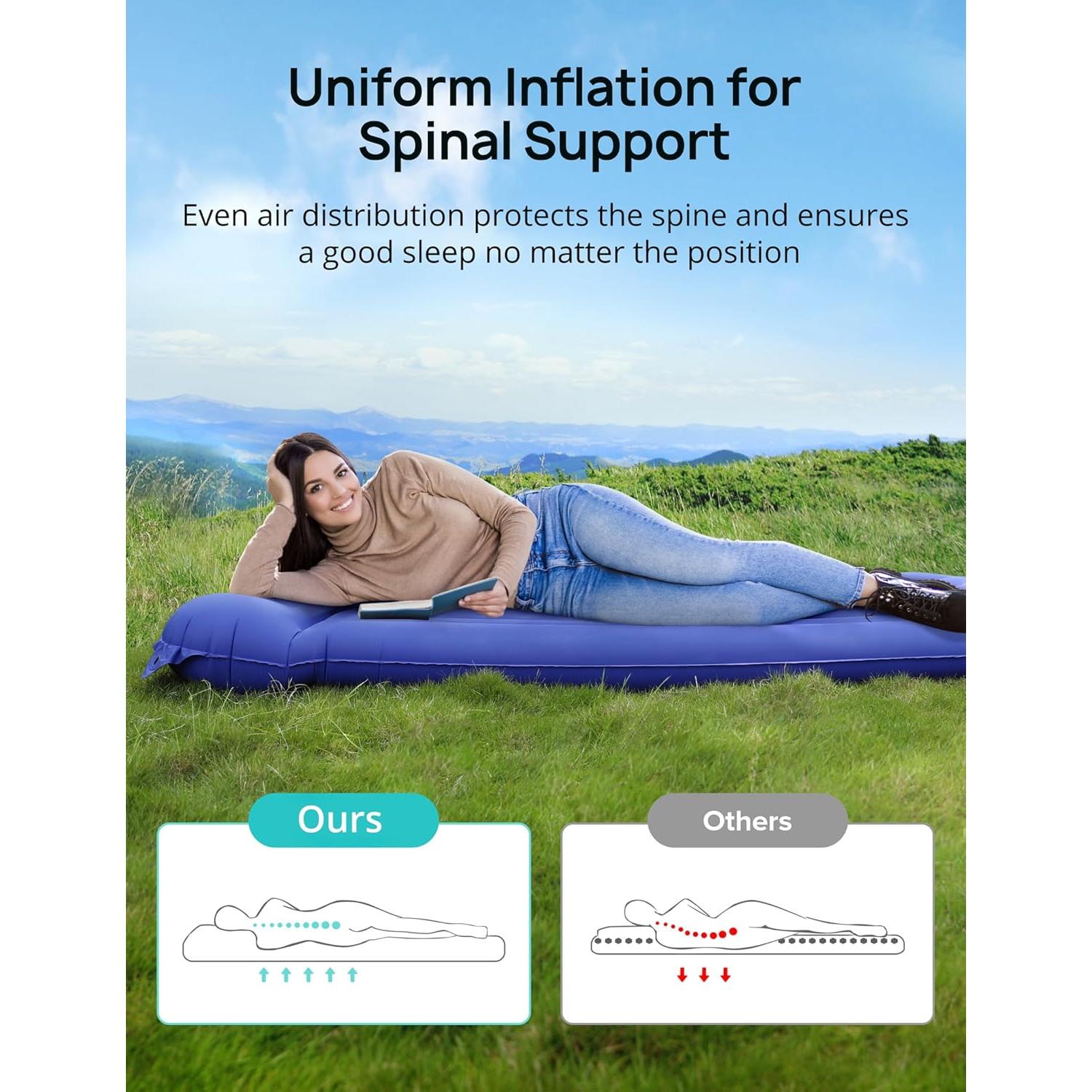 Colchoneta Inflable Andola HF069 Doble 13.97 cm con Almohada