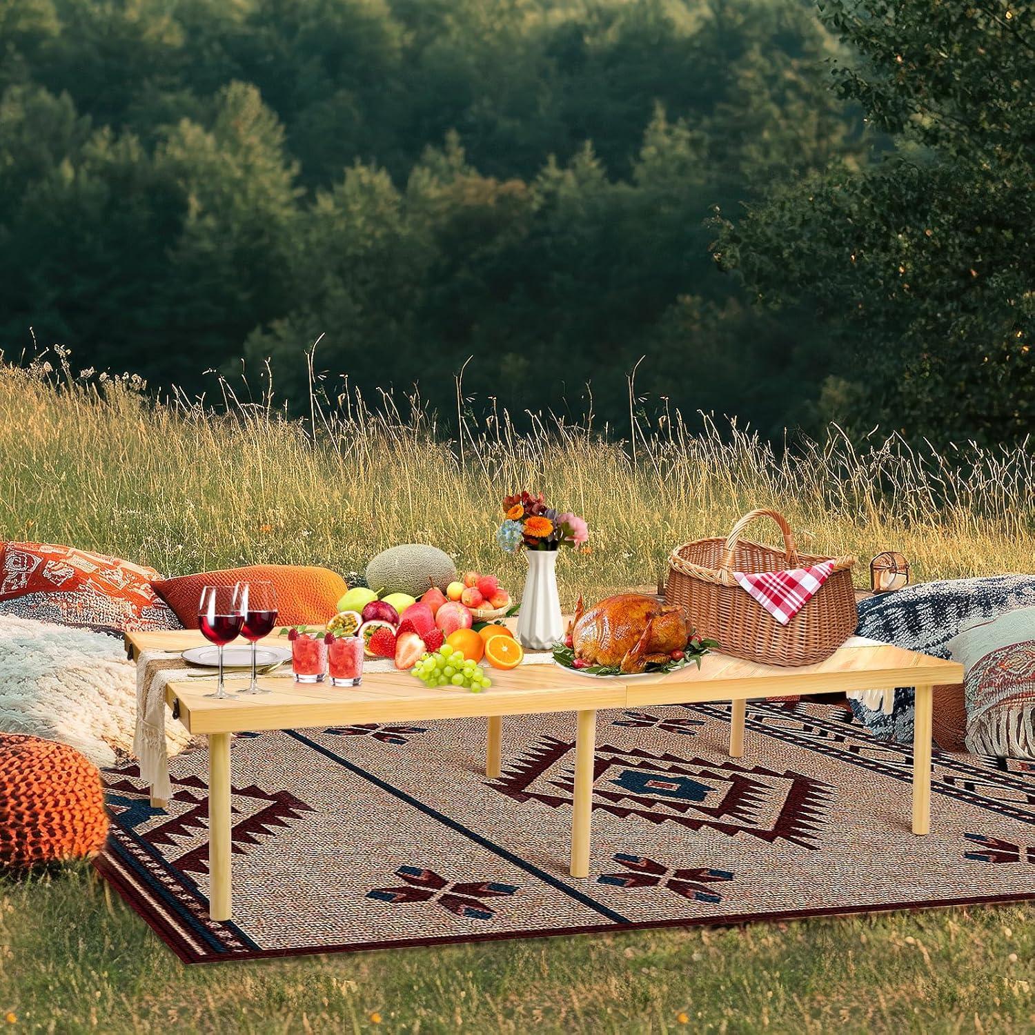 Mesa de Picnic Plegable GLDZI Boho Grande 152.4x76.2 cm