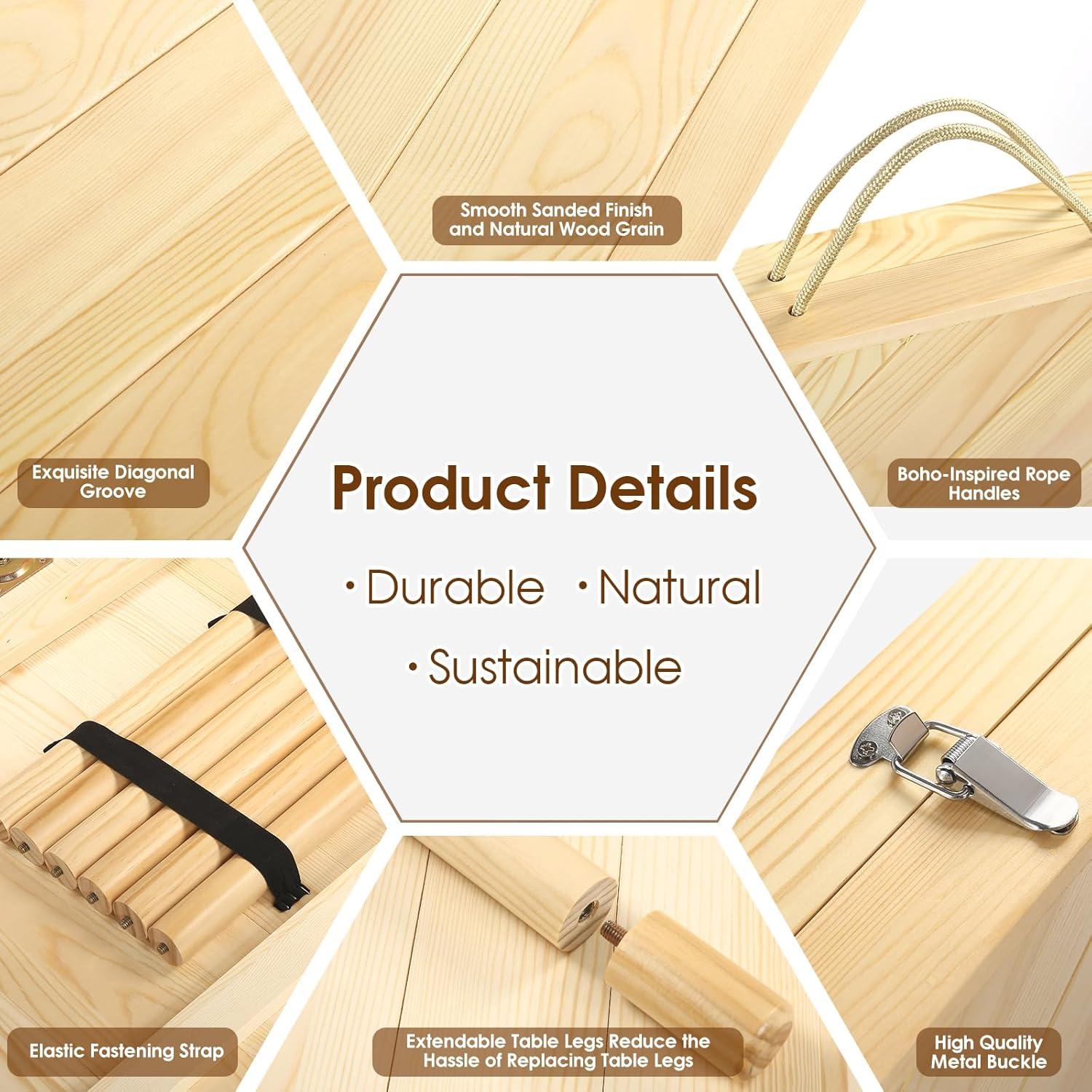 Mesa de Picnic Plegable GLDZI Boho Grande 152.4x76.2 cm