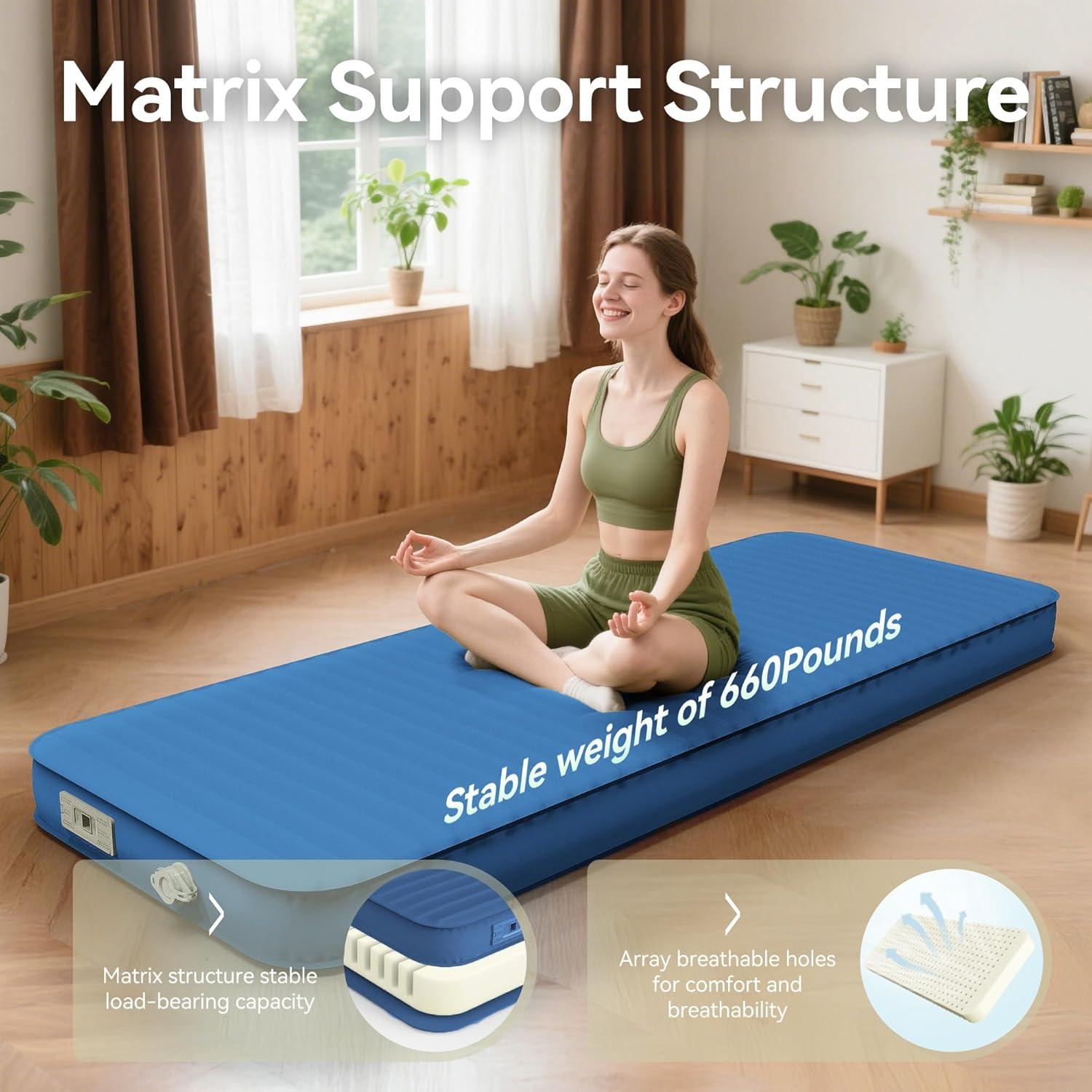 Colchoneta Autoinflable PineHike 200x74 cm Espuma Memoria 10.16 cm