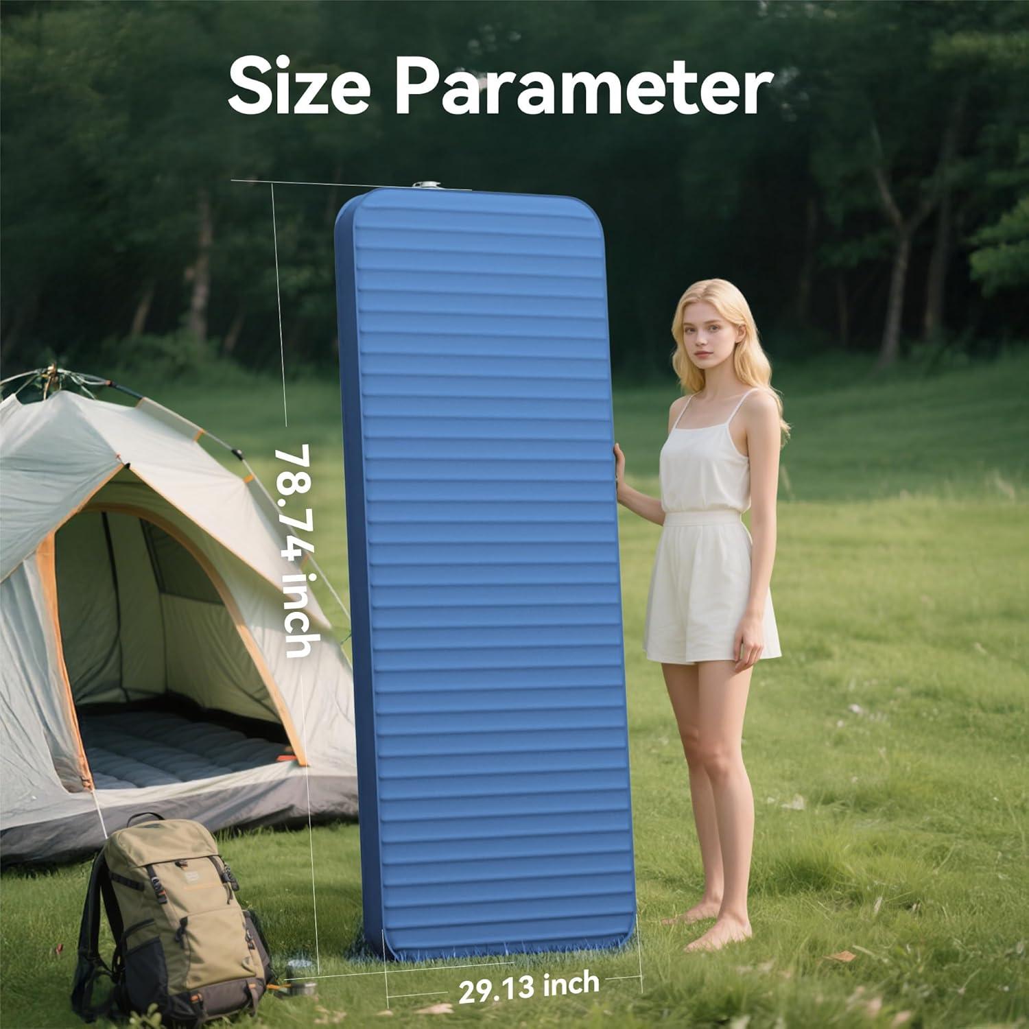 Colchoneta Autoinflable PineHike 200x74 cm Espuma Memoria 10.16 cm