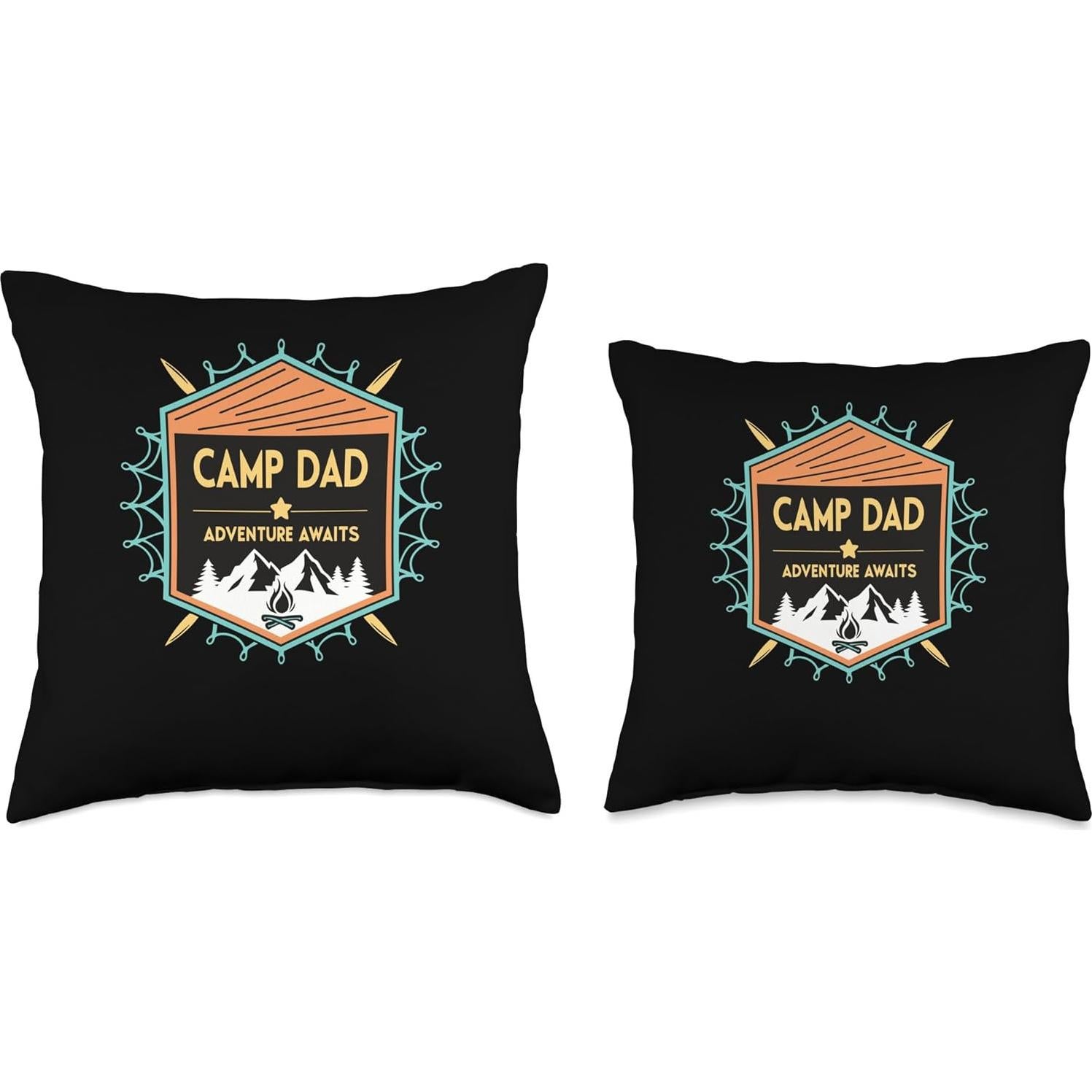 Cojín de Camping Retro Papá Aventurero 45.72x45.72 cm