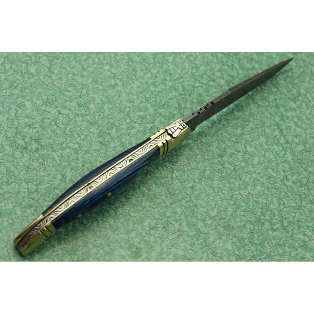 Cuchillo Plegable Laguiole Damascus Depot 21.6 cm Madera Azul