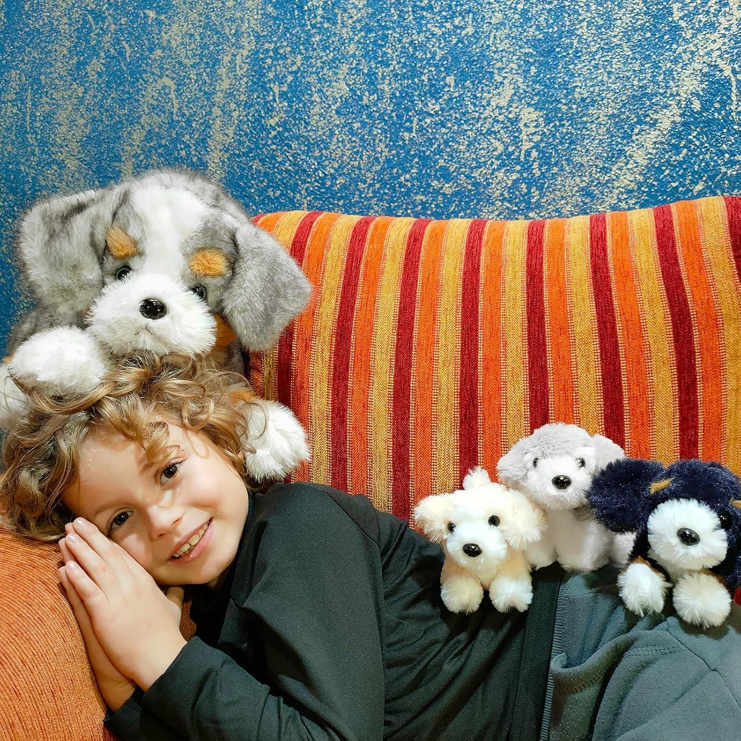 Juguete de Peluche Tezituor Border Collie con 4 Cachorros 61 cm