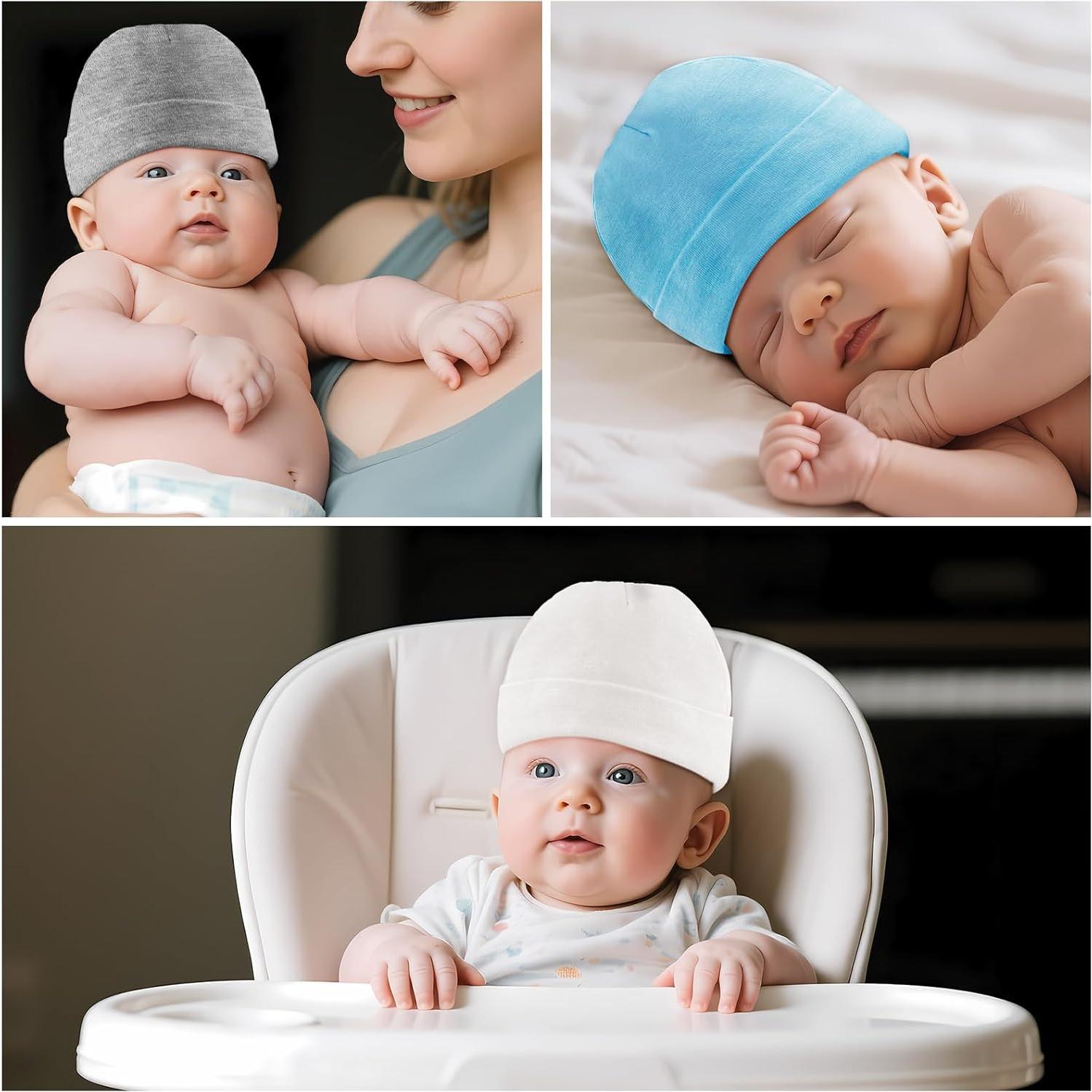 Paquete de 6 Gorras para Bebés Unisex 0-6 Meses - Calidad Premium