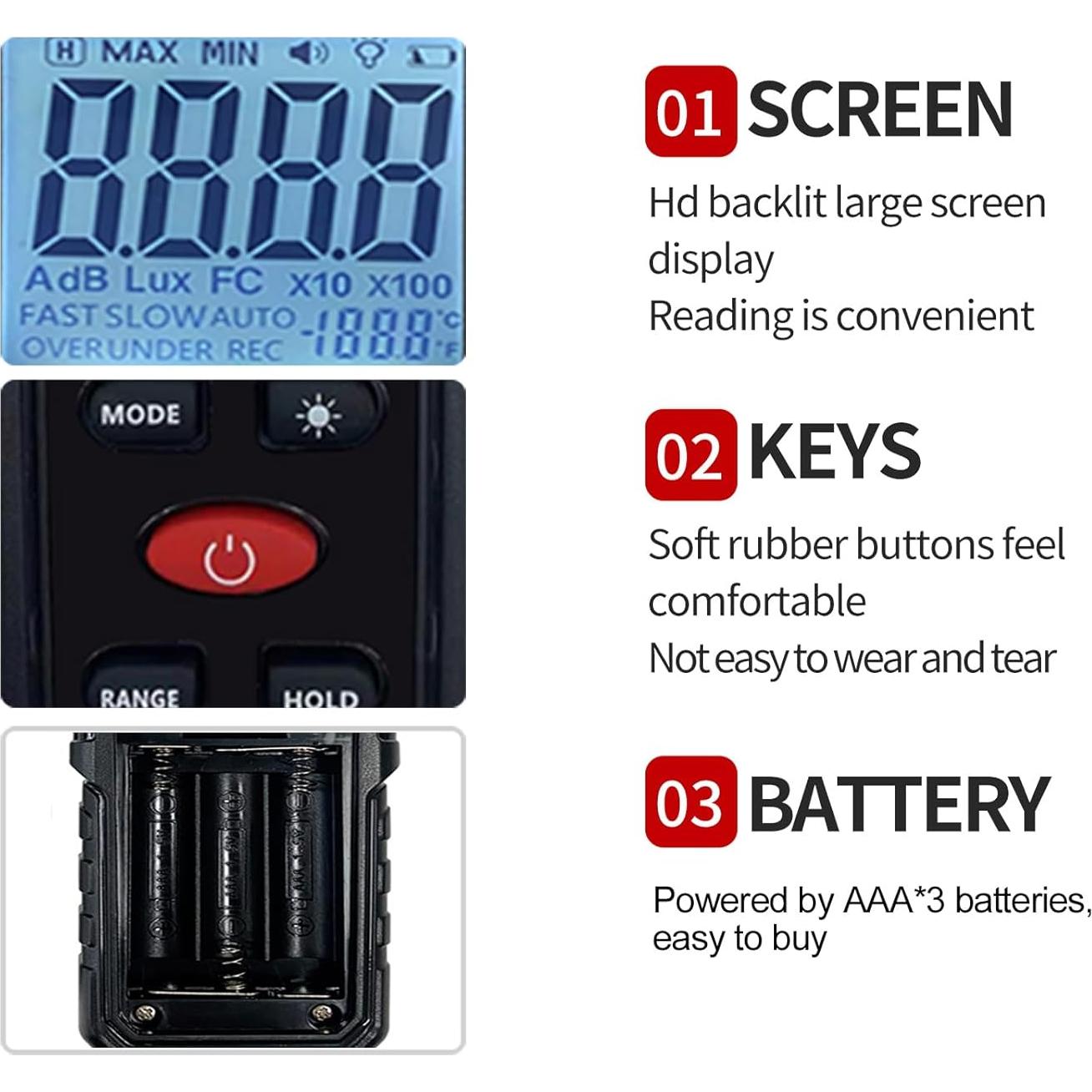 Medidor de Nivel de Sonido Digital S8607 30-130dBA Preciso