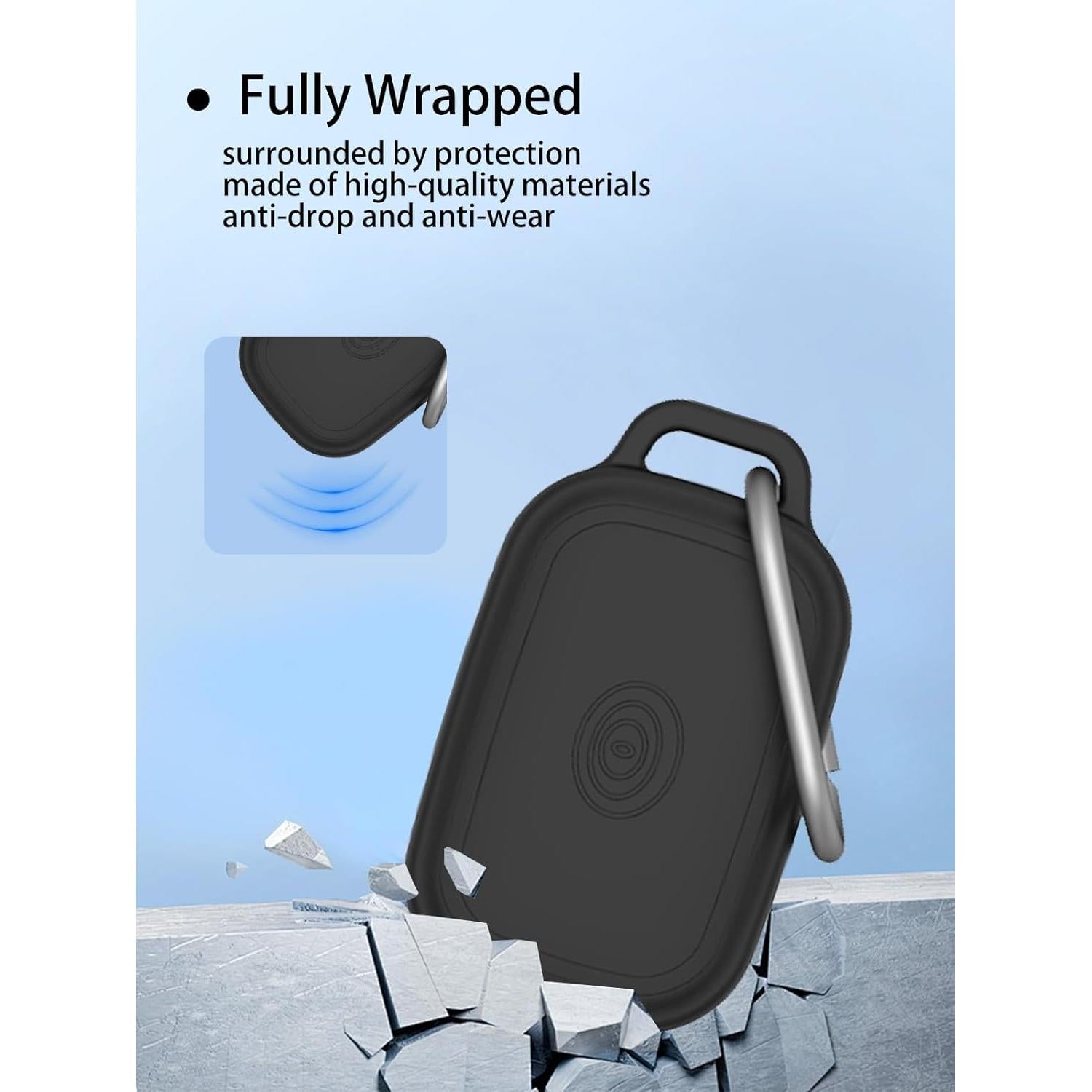 Funda de Silicona para Tile Life360 Pro Tracker Tags - Negra (4 Pzs)