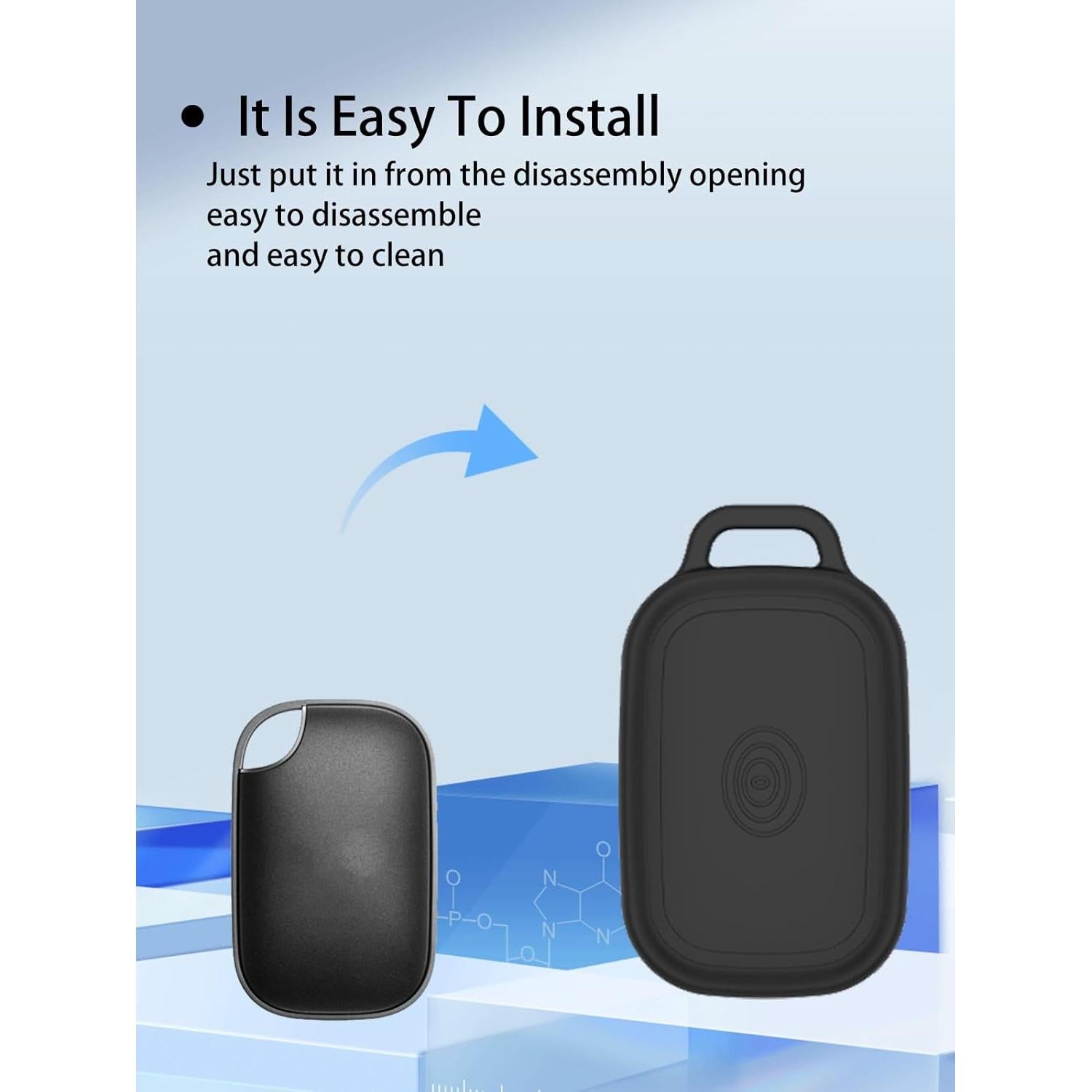 Funda de Silicona para Tile Life360 Pro Tracker Tags - Negra (4 Pzs)