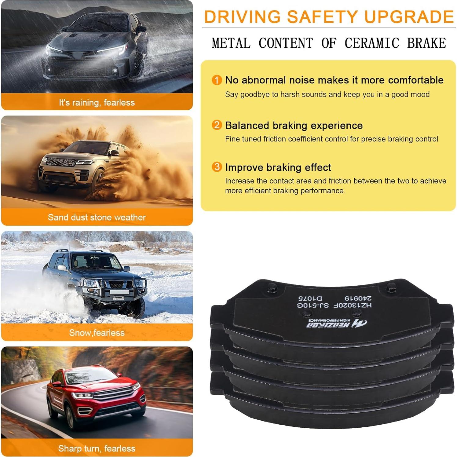 Pastillas de Freno Delanteras Cerámicas HYFTJYZ HZ1075