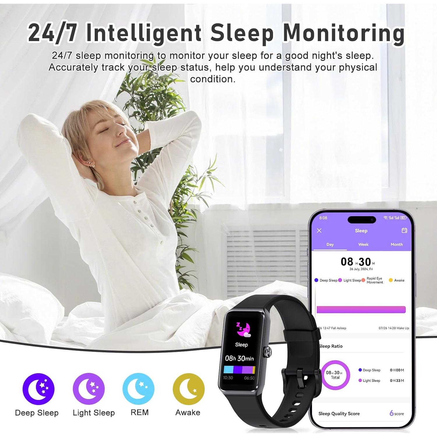 Rastreador de Fitness ST-CARE C82 con Monitor de Frecuencia Cardíaca