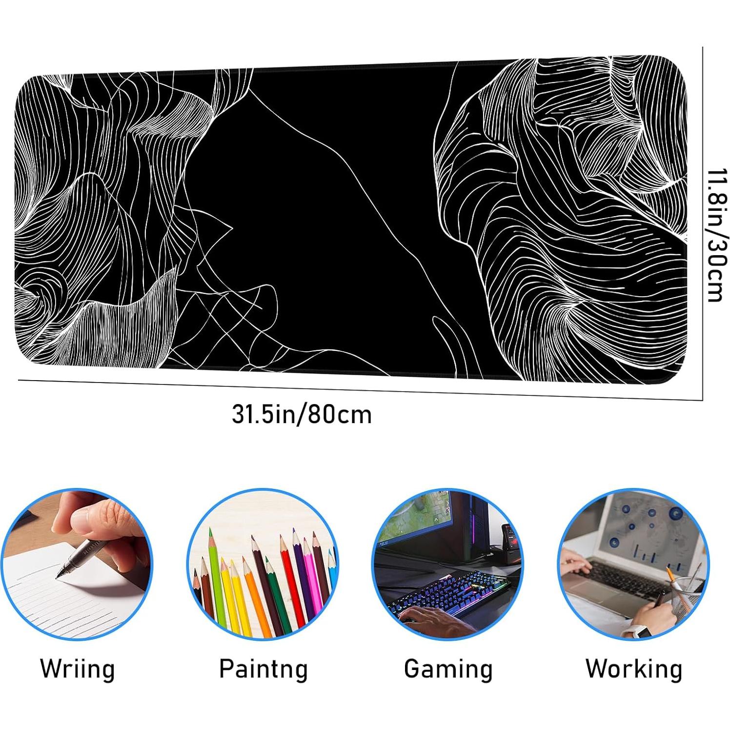 Alfombrilla de Ratón Opiuoezi 80x30 cm Impermeable Antideslizante