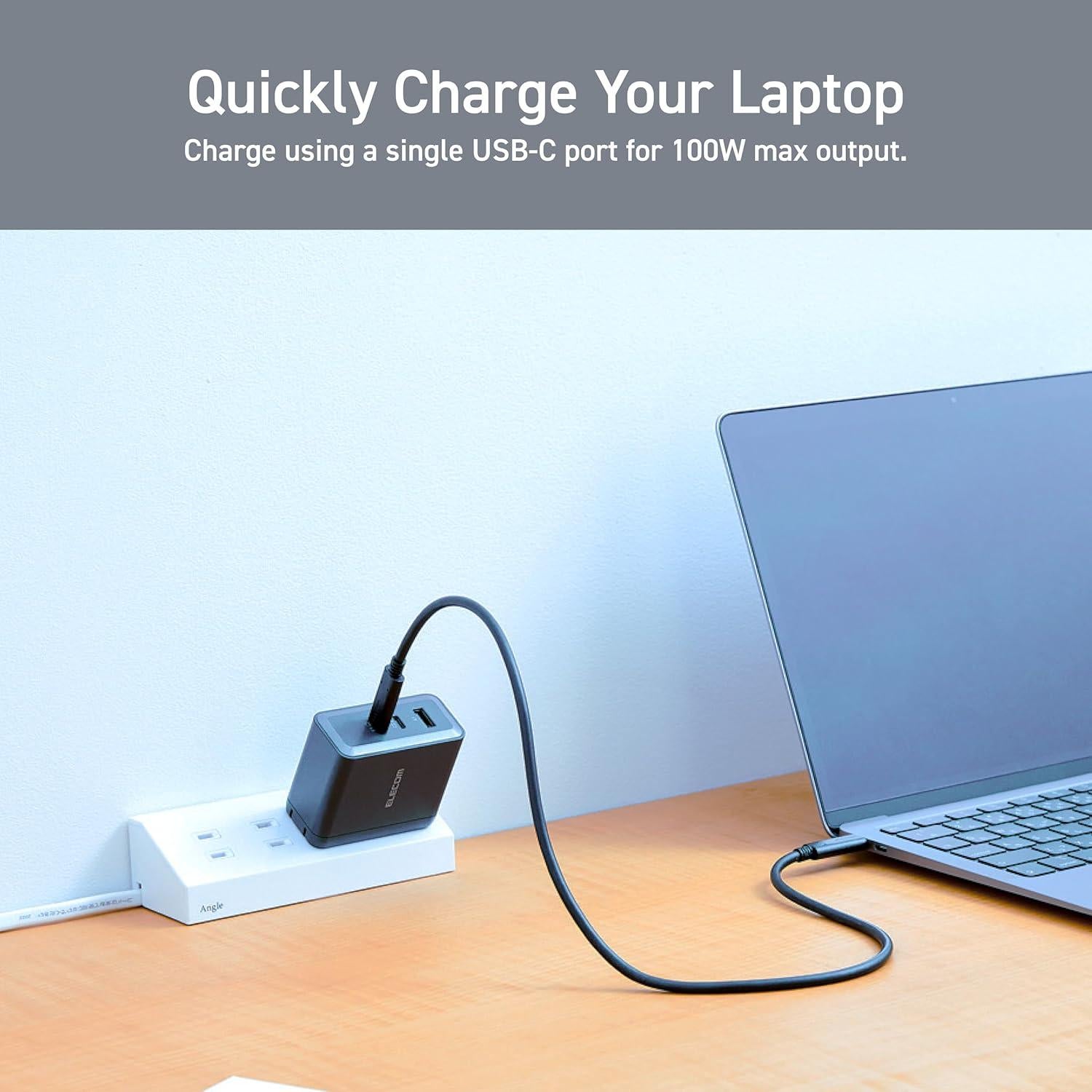 Cargador de pared USB-C 100W ELECOM, 3 puertos, carga rápida