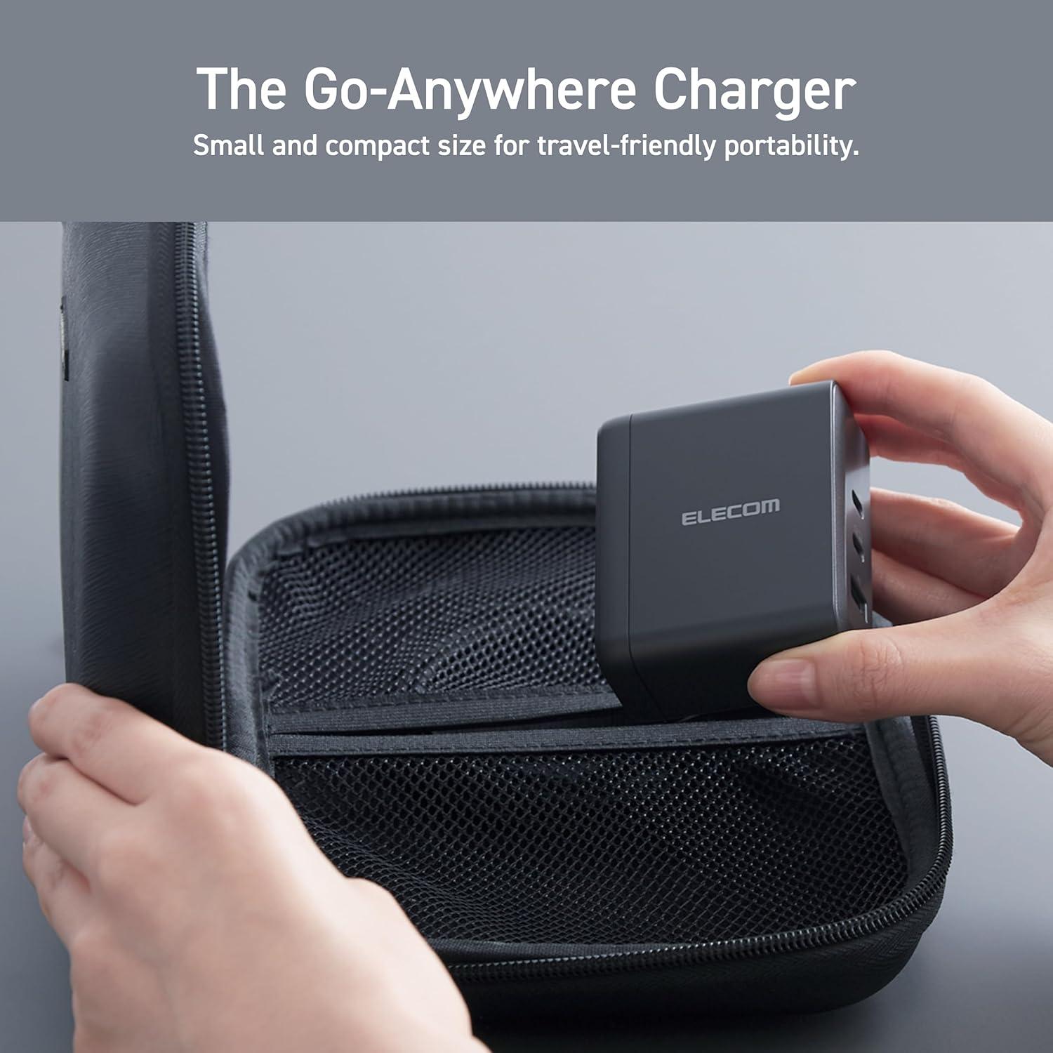 Cargador de pared USB-C 100W ELECOM, 3 puertos, carga rápida