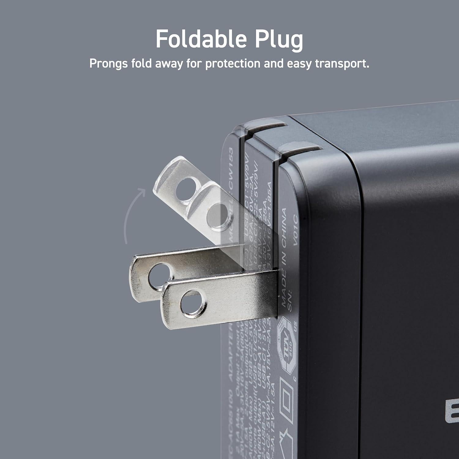 Cargador de pared USB-C 100W ELECOM, 3 puertos, carga rápida