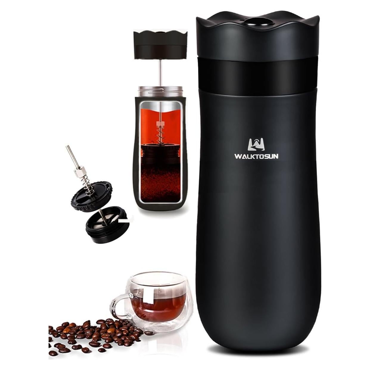 Cafetera Prensa Francesa Portátil Walktosun 430g Doble Pared