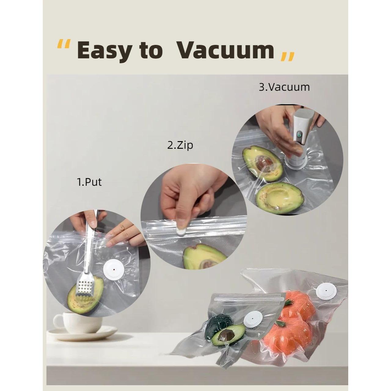 Sellador de Vacío de Mano Babluble + 14 Bolsas Reutilizables