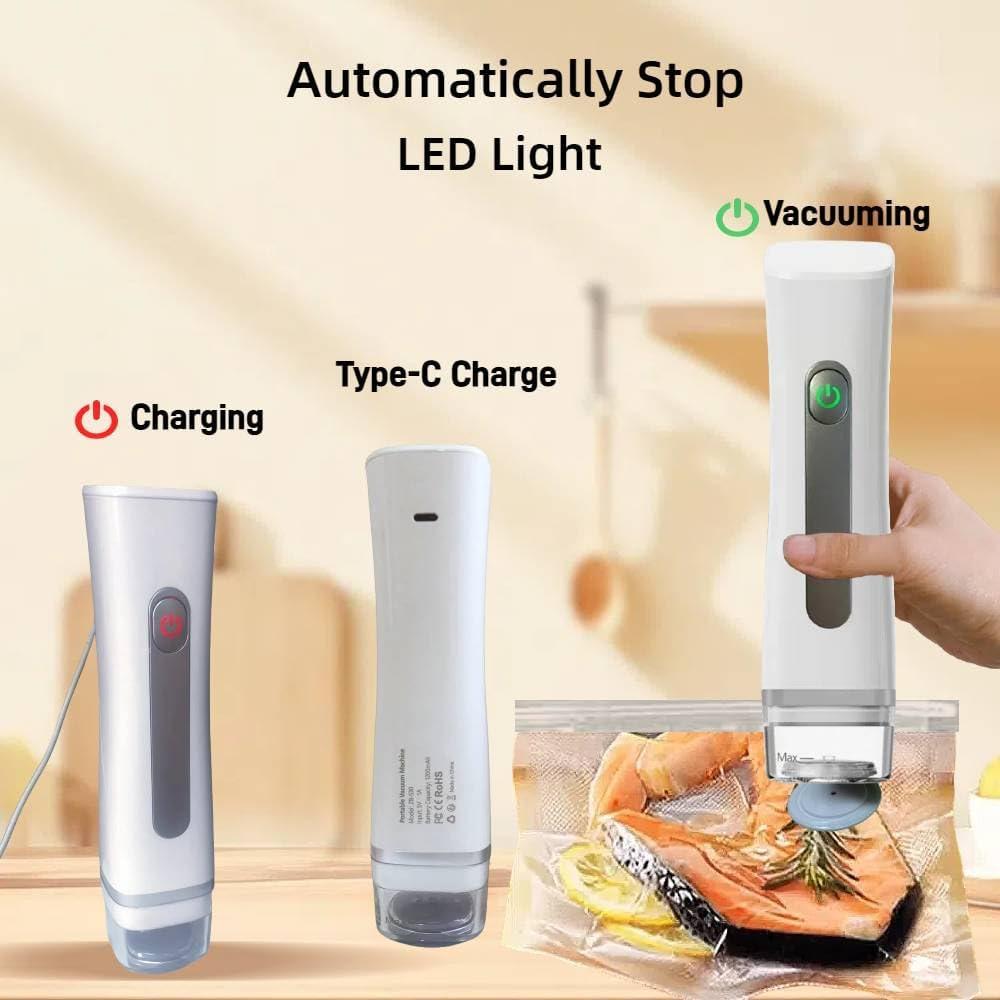 Sellador de Vacío de Mano Babluble + 14 Bolsas Reutilizables