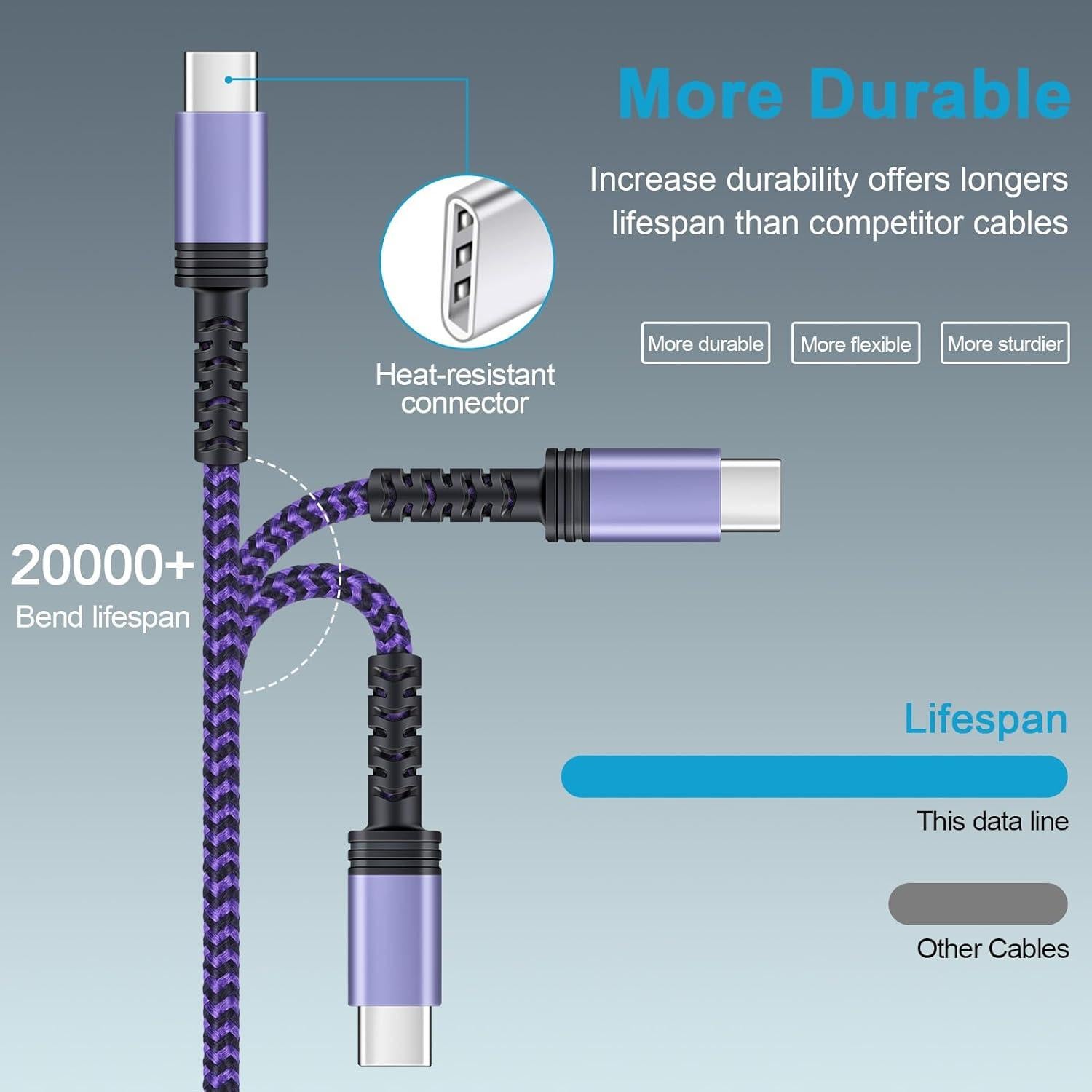 Cable USB A a C 5FT Rápido 3Pack - Carga Samsung y Android