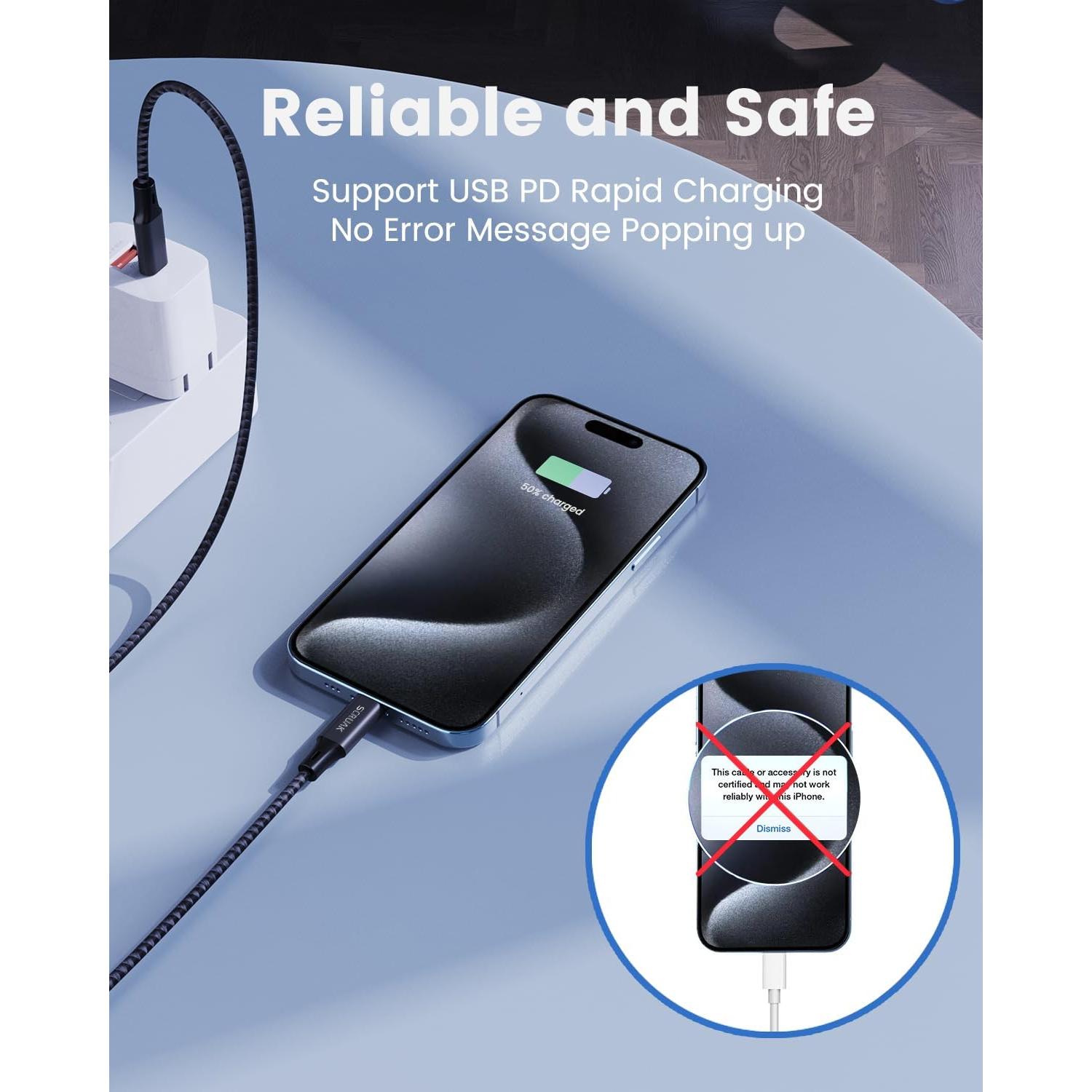 Cable de Carga Rápida USB C 5M SCRUAK para iPhone 16/17